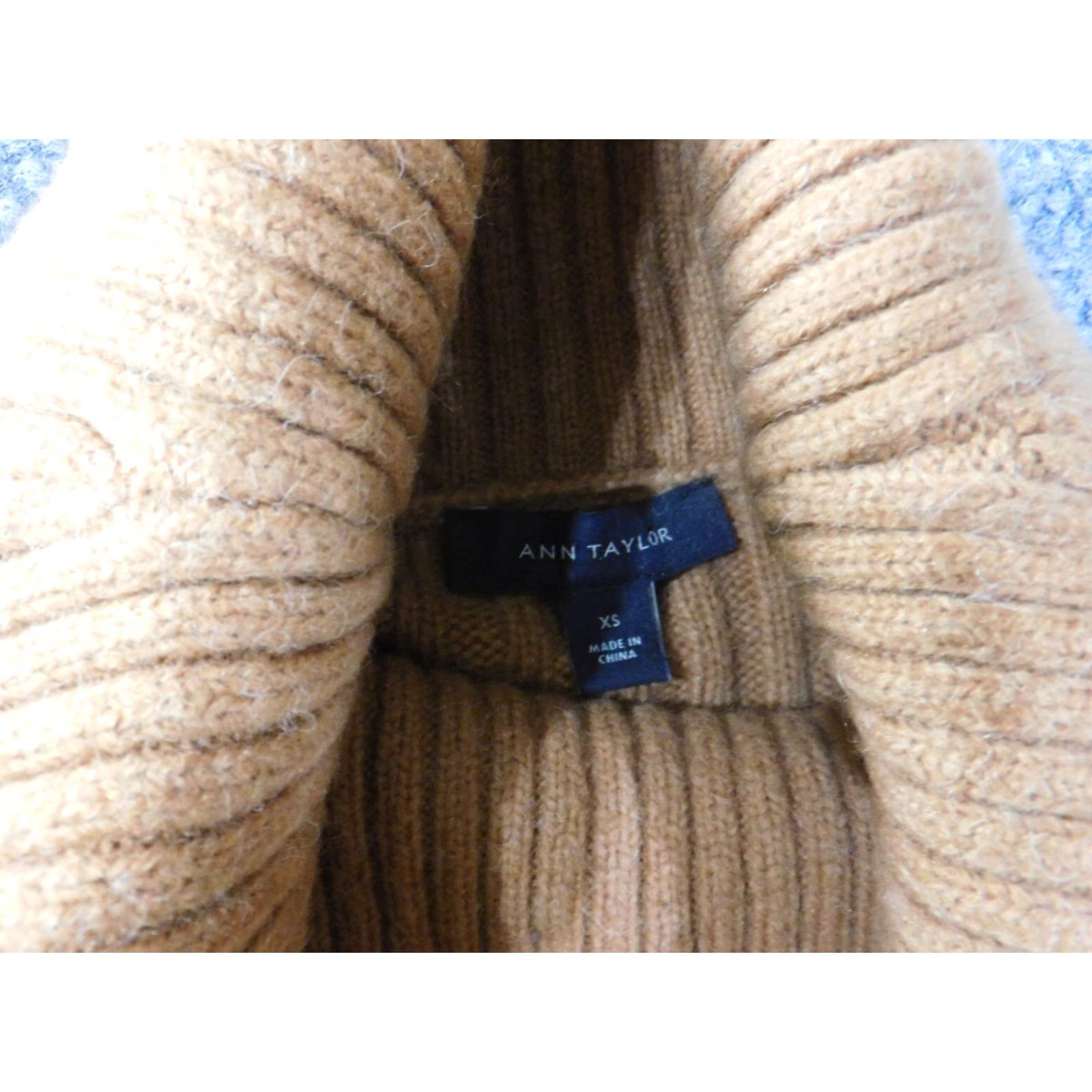 Ann Taylor Ann Taylor Sweater Cardigan Womens XS Brown Alpaca Wool Nylon Geometric Knit Stretch Turtleneck Pullover Casual Seasonal Classic Size XS / US 0-2 / IT 36-38 - 6 Thumbnail