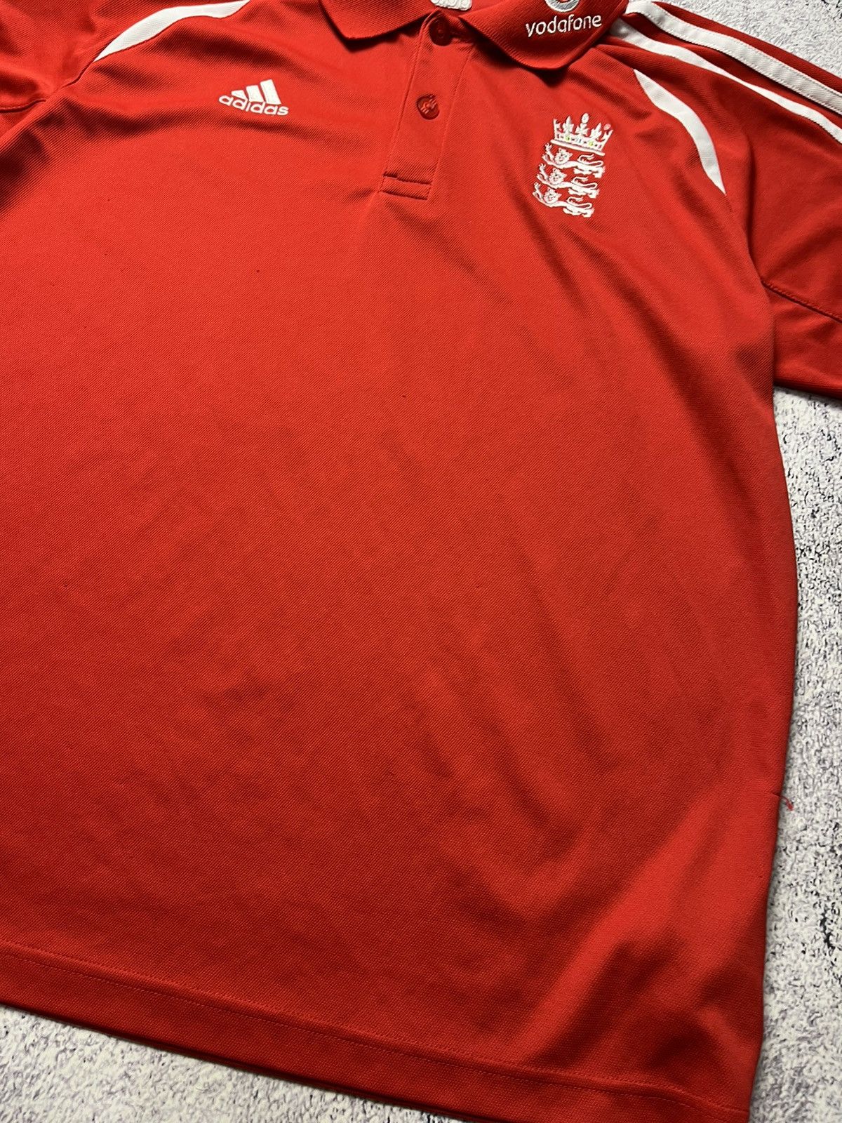 Adidas Men’s Vintage Adidas England Cricket Polo T-shirt Red Size US M / EU 48-50 / 2 - 13 Thumbnail