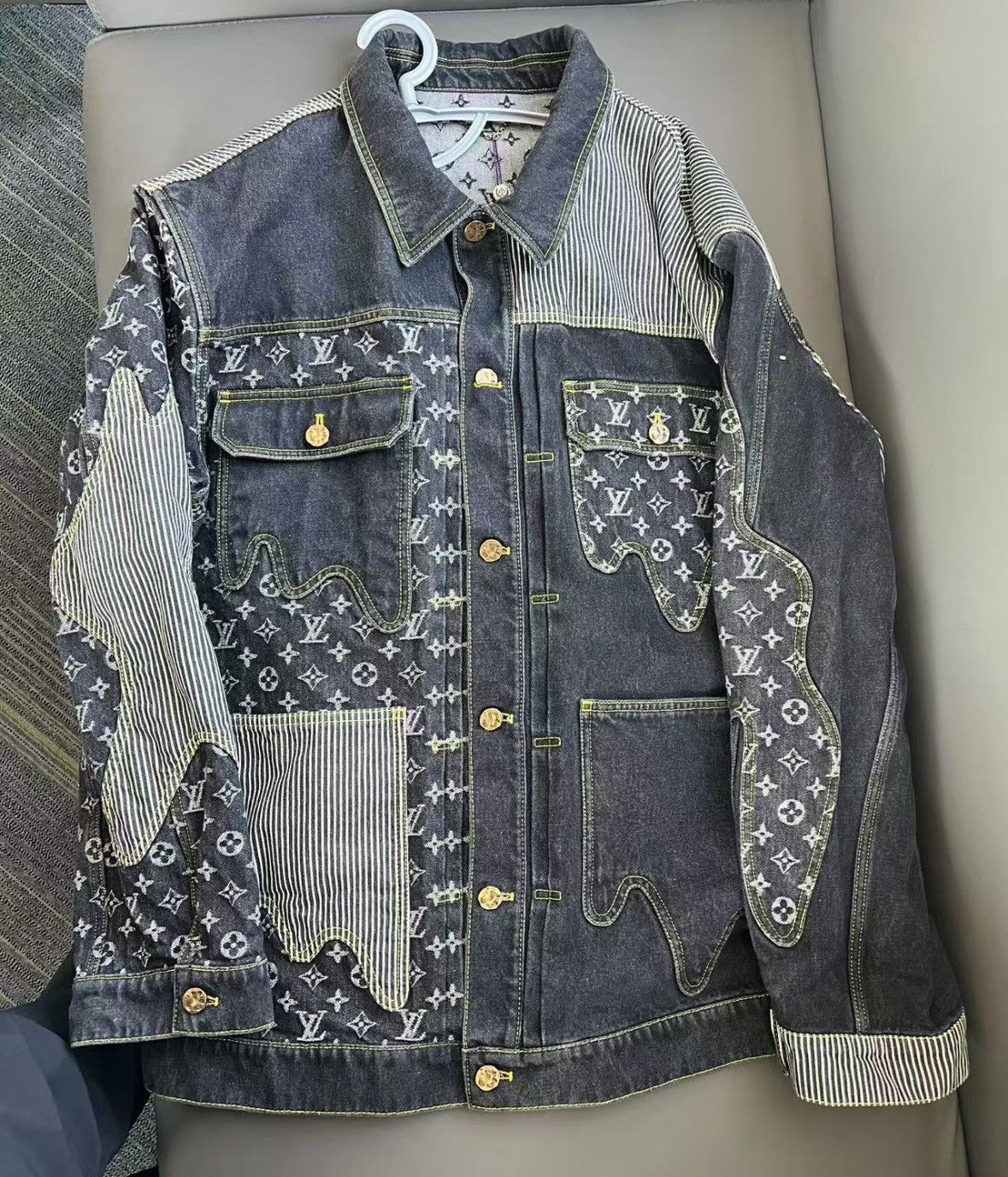 Louis Vuitton louis vuitton Black deconstructed patchwork denim j Size US XXL / EU 58 / 5 - 1 Thumbnail