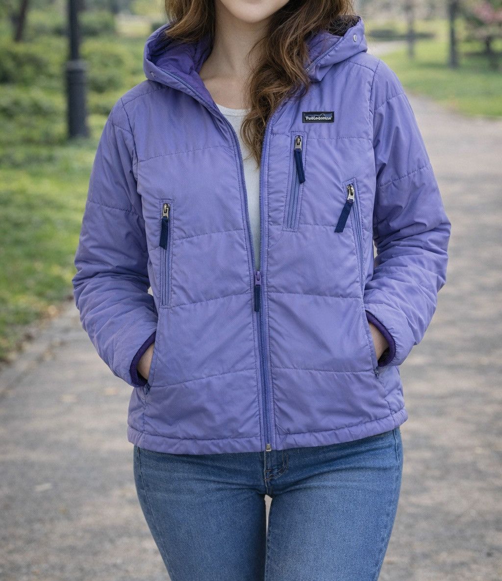 Patagonia Patagonia Purple Puffer Hooded Jacket Size XS / US 0-2 / IT 36-38 - 10 Thumbnail