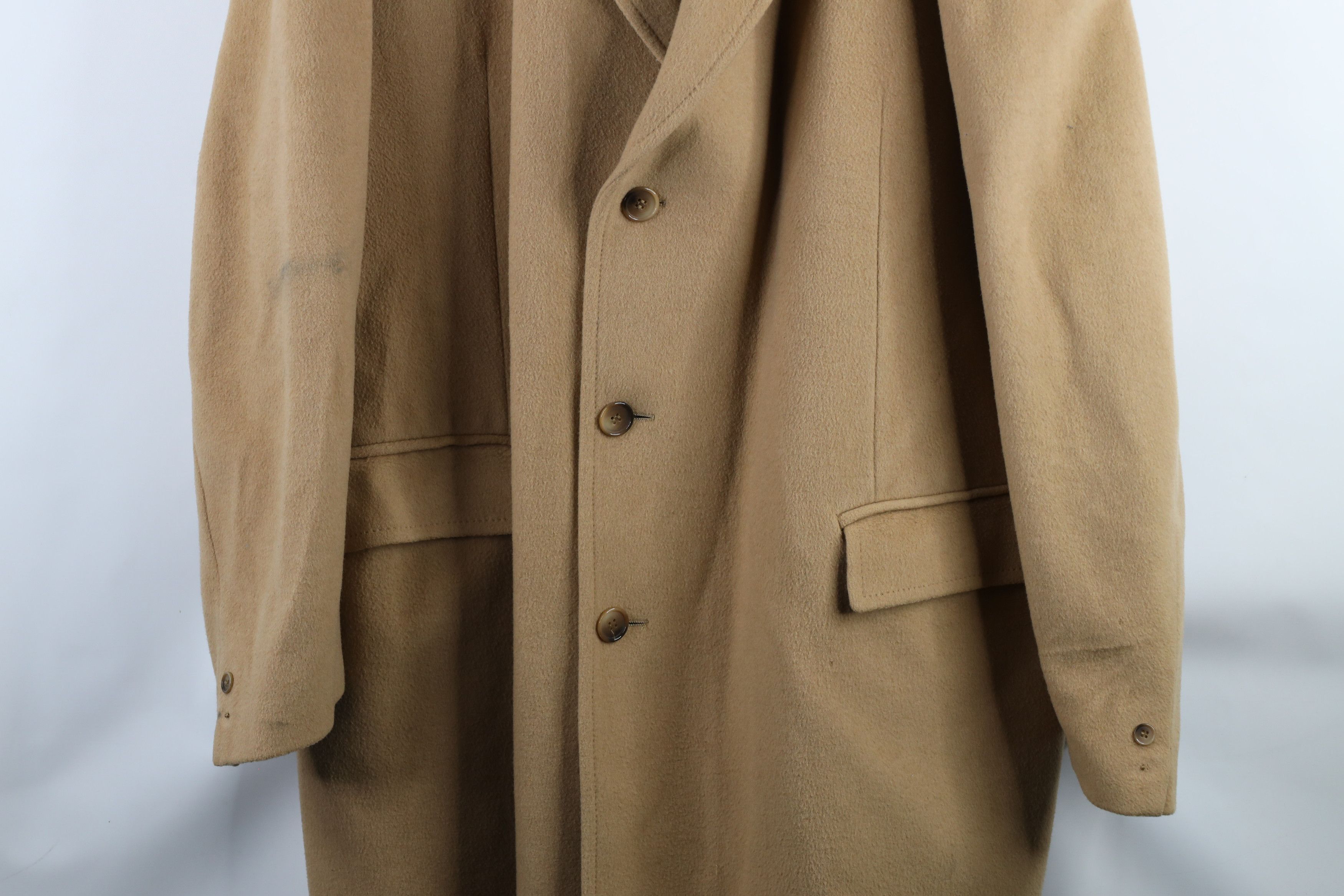 Vintage Vintage 70s Streetwear Cashmere Overcoat Jacket Beige USA Size US XXL / EU 58 / 5 - 3 Thumbnail