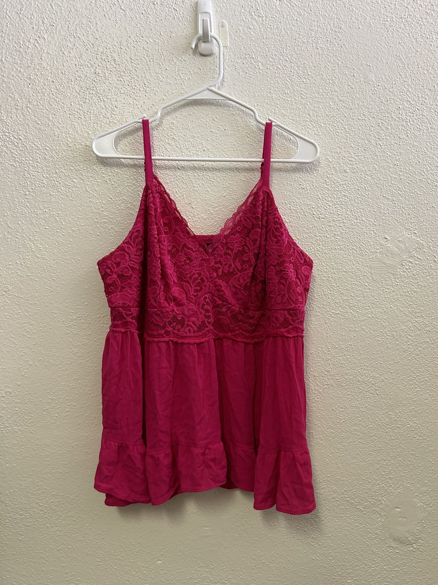 Torrid TORRID Y2K BABYDOLL HOT PINK LACE TOP SIZE 1 Size XL / US 12-14 / IT 48-50 - 1 Thumbnail