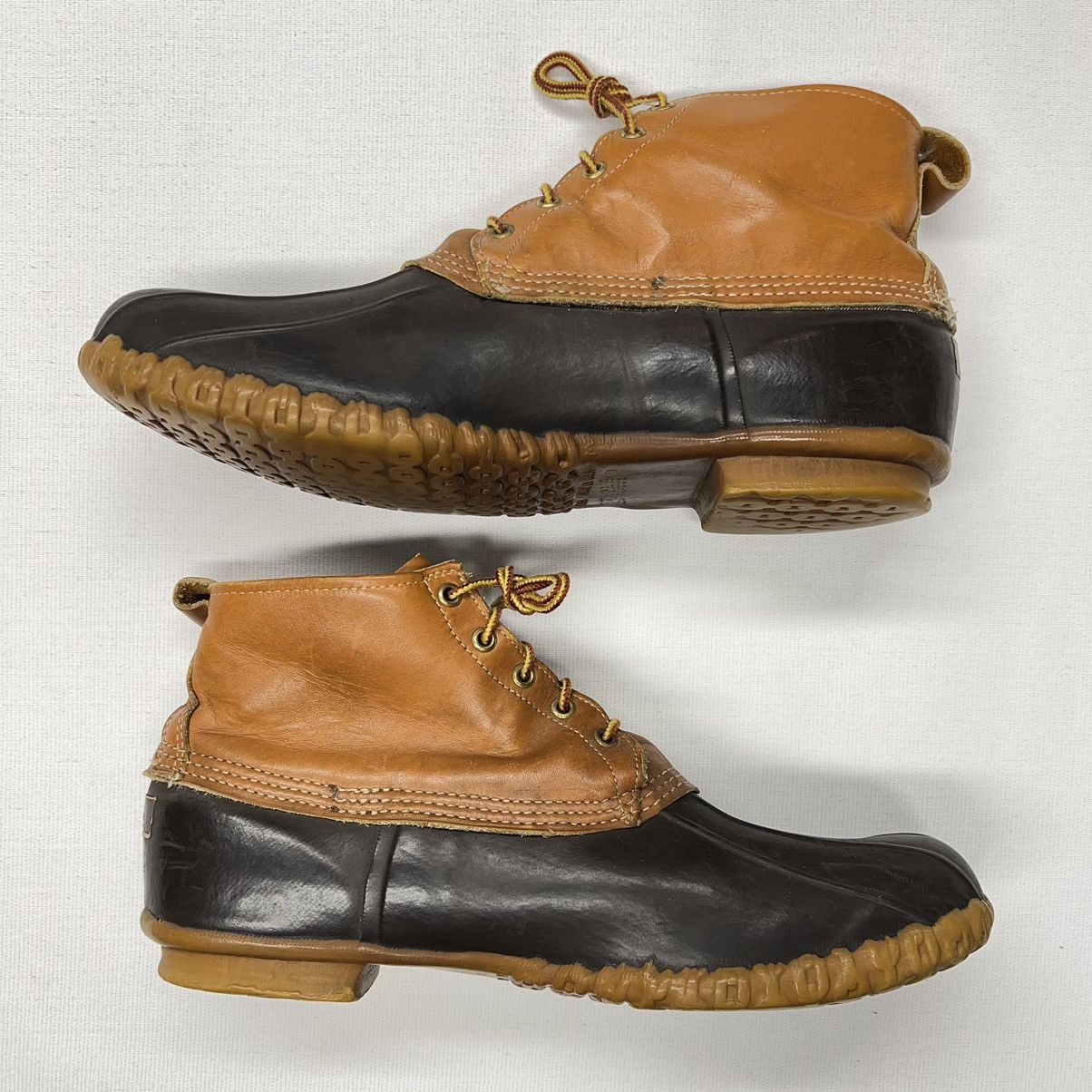L.L. Bean × Vintage VTG LL Bean Duck Boots Brown Mid Lace Maine Hunting Outdoor Size US 13 / EU 46 - 2 Thumbnail