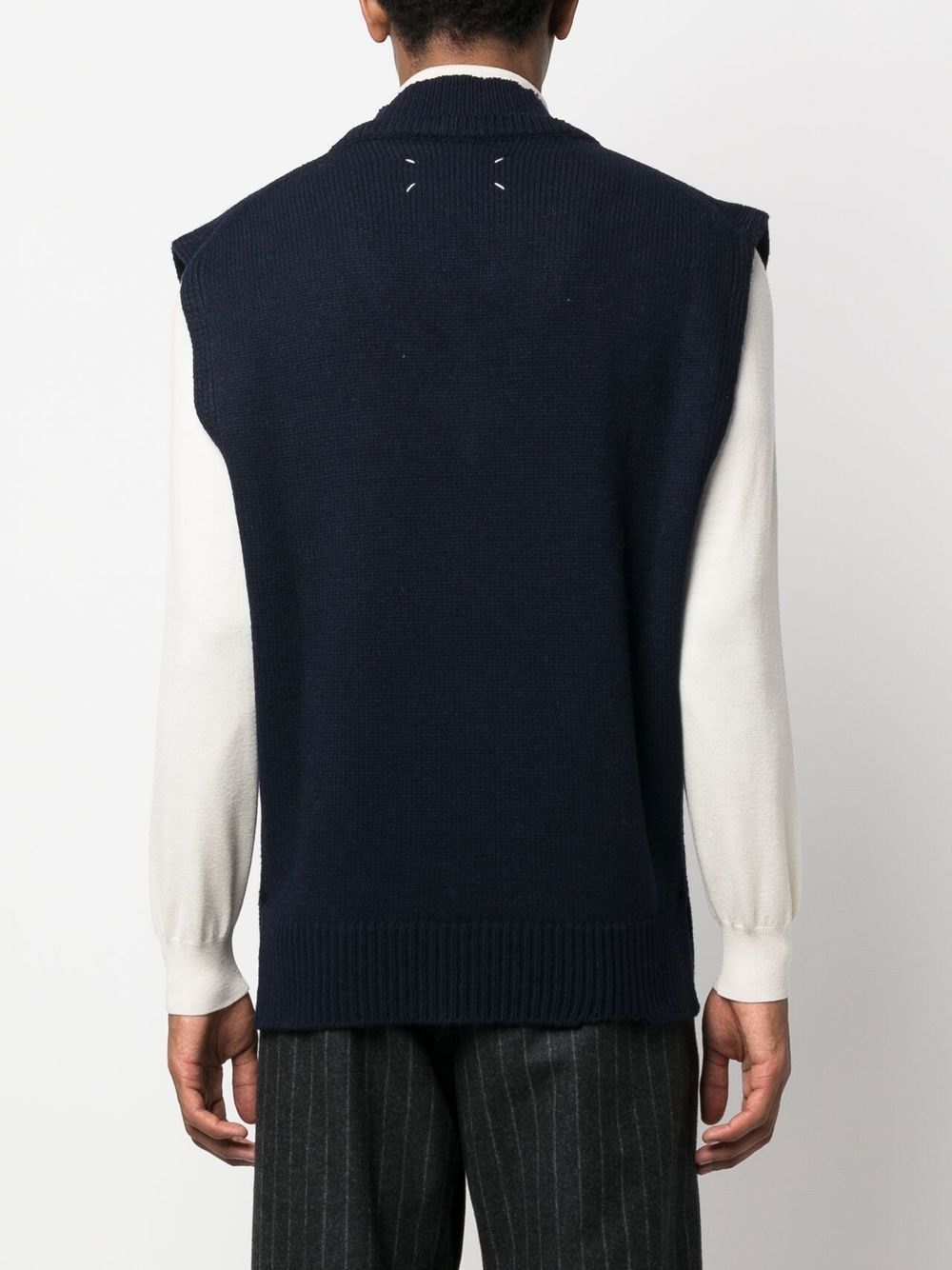 Maison Margiela o1y1124 V-Neck Vest In Midnight Blue Size US M / EU 48-50 / 2 - 4 Thumbnail