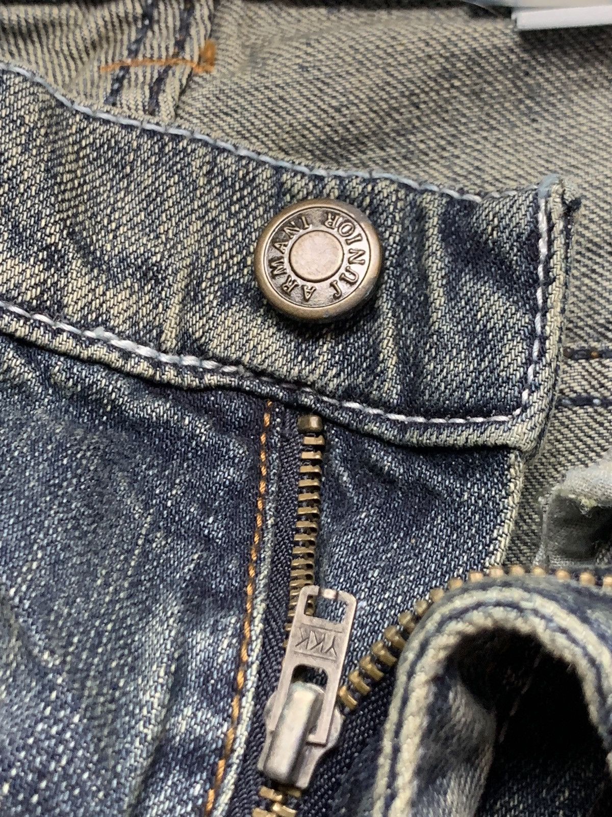 Giorgio Armani VERY RARE Y2K VINTAGE ARMANI BIG LOGO FADED DENIM JEANS 00s Size US 30 / EU 46 - 22 Thumbnail