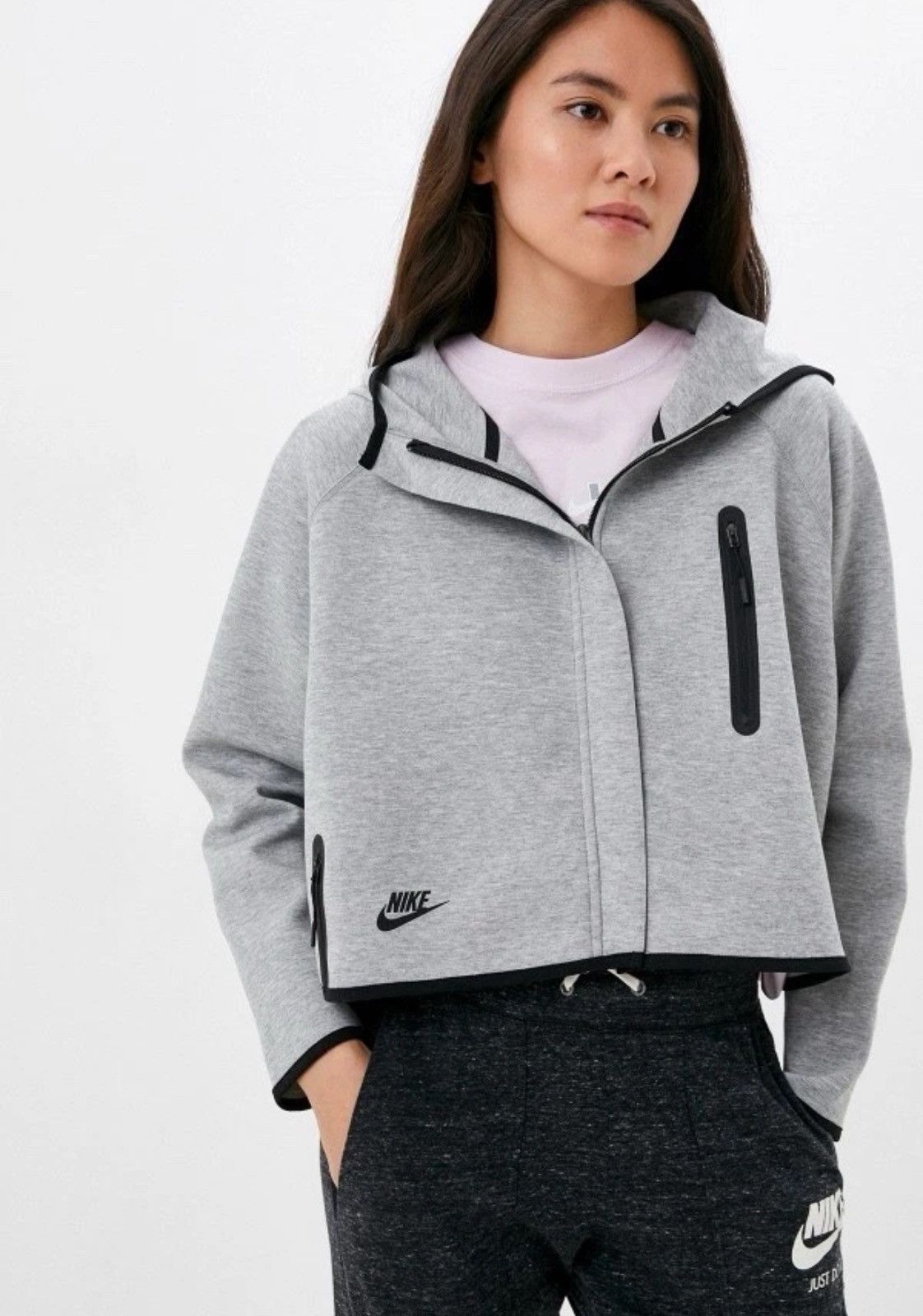 Nike Nike Tech Fleece Full Zip Cape Hoodie Sweatshirt Grey Drill Size XS / US 0-2 / IT 36-38 - 1 Thumbnail