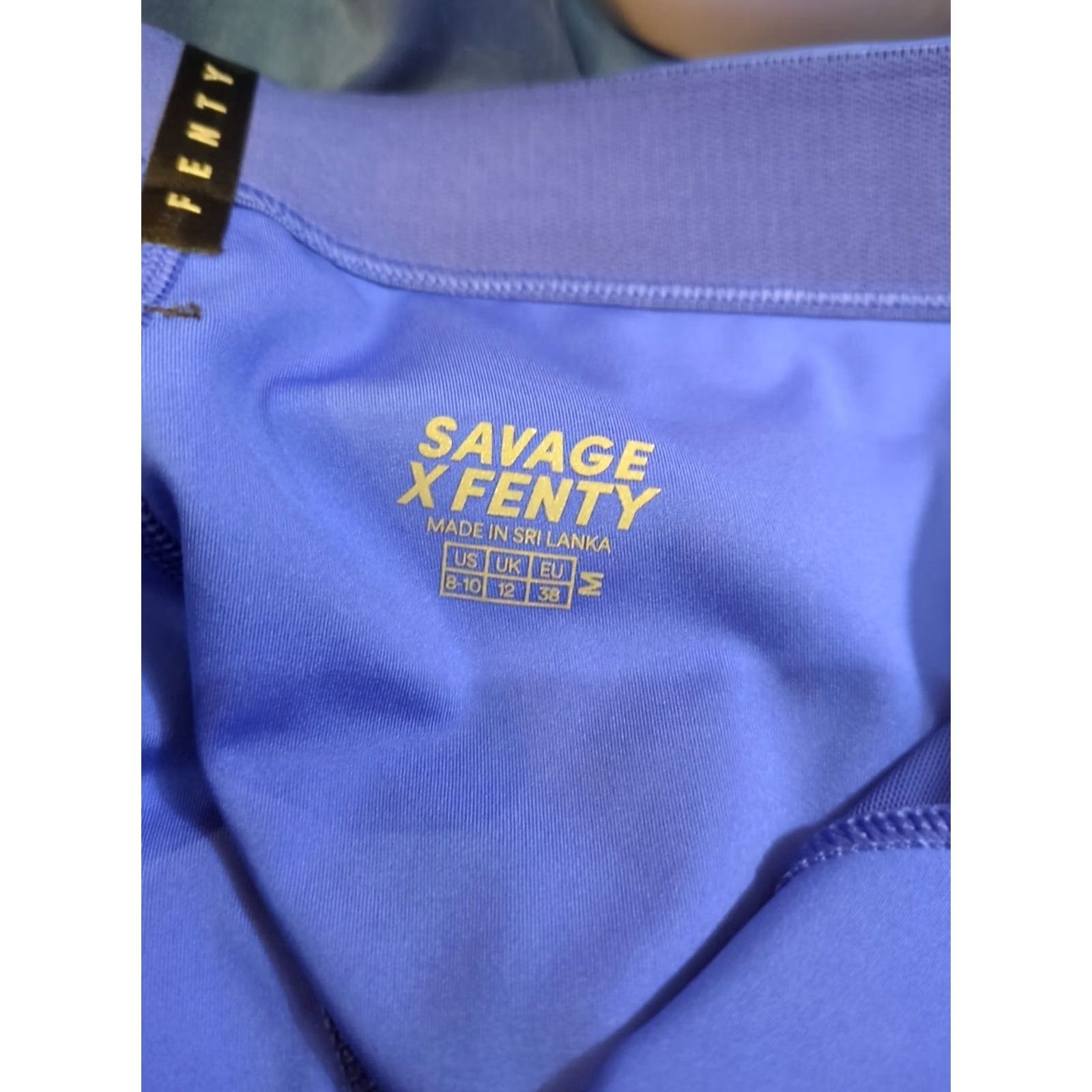 Vintage Savage X Fenty Leggings Womens 8-10 Blue Diamond Argyle Pattern Size 30" / US 8 / IT 44 - 4 Thumbnail