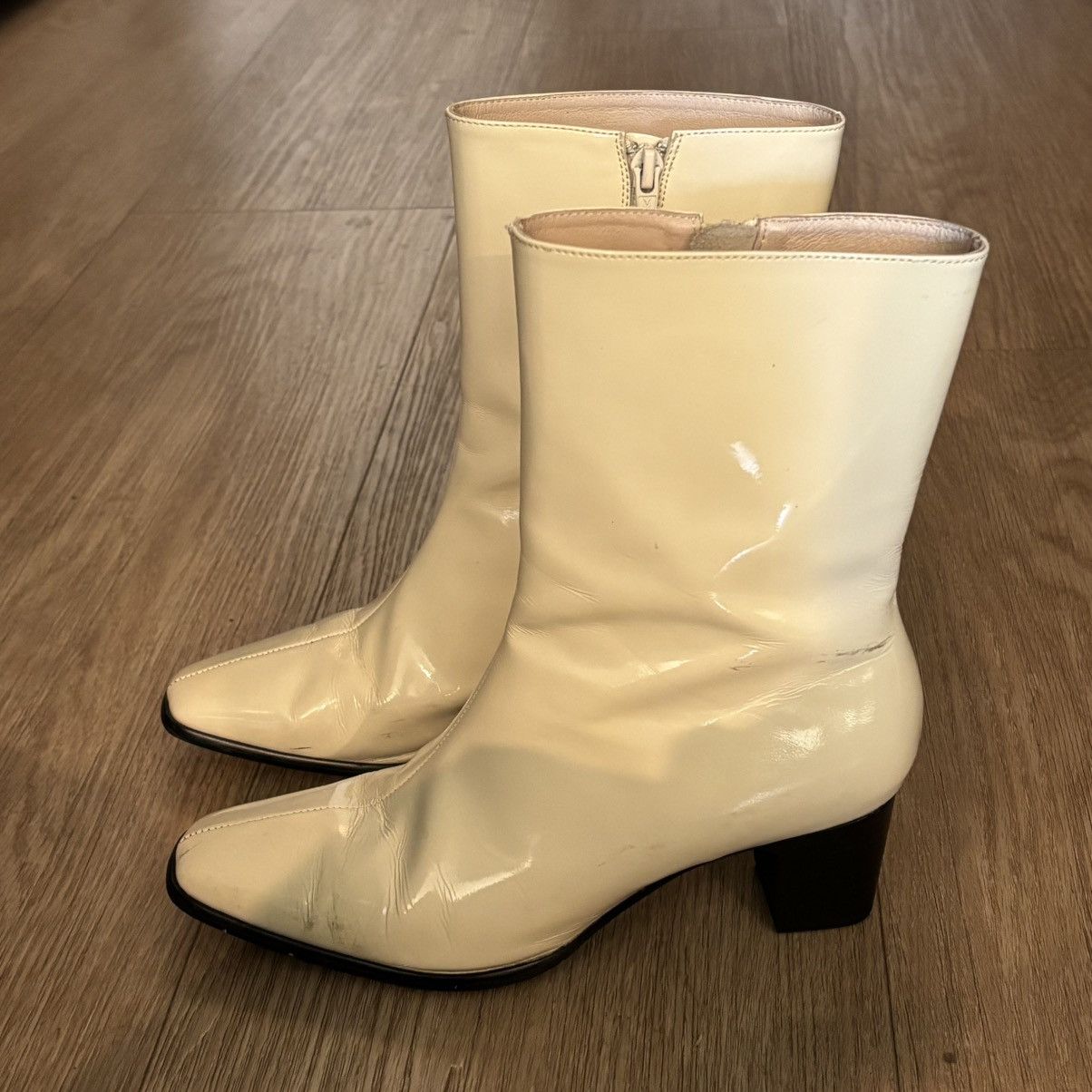 INTENTIONALLY BLANK INTENTIONALLY BLANK Cream Heeled Boots Size US 7 / IT 37 - 1 Thumbnail