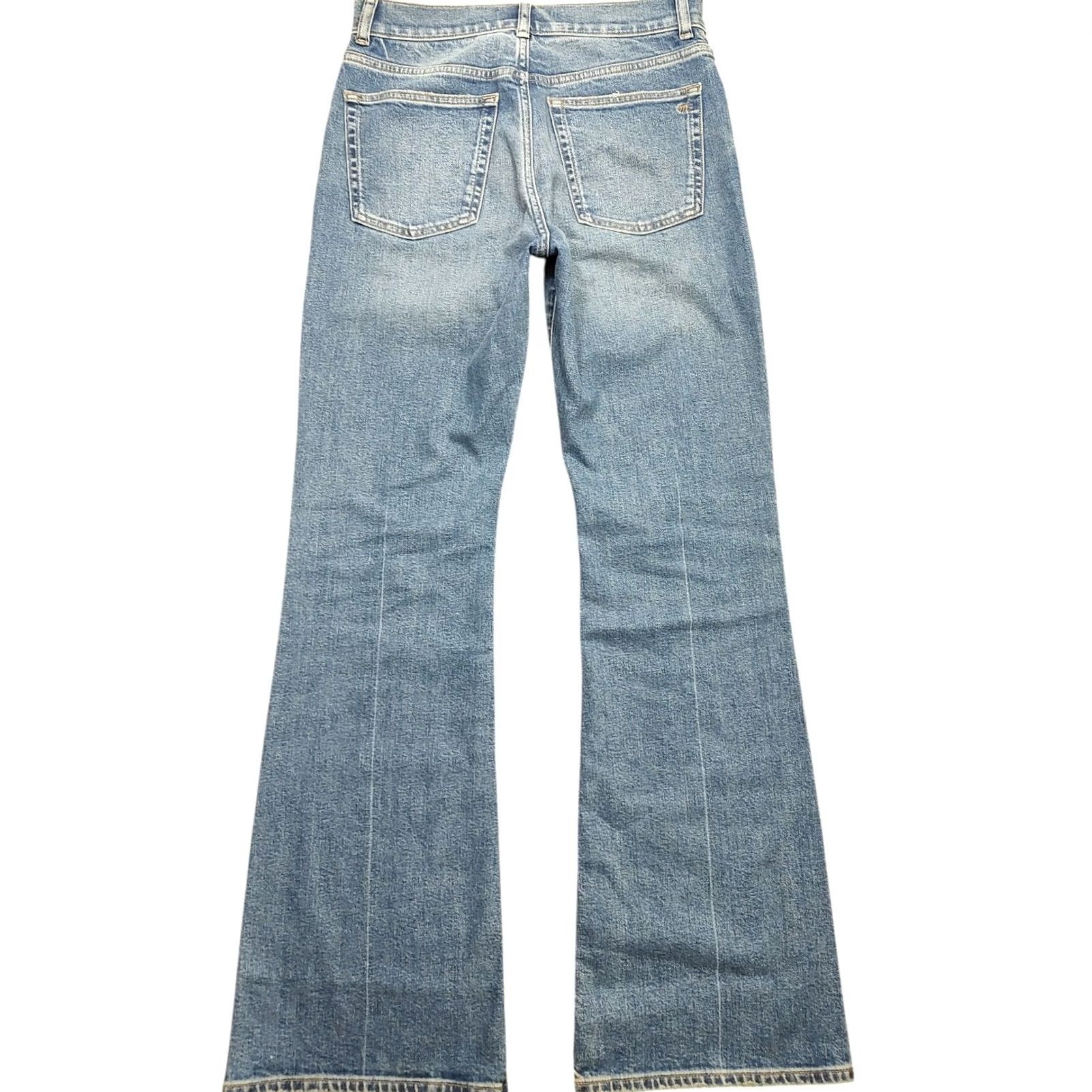 Madewell Madewell Jeans Womens 27 32 Inseam Denim 5-Pocket Flared Vintage Look Bohemian 90s Distressed Stretch Blue Denim Shirt? Size 27" / US 4 / IT 40 - 2 Thumbnail