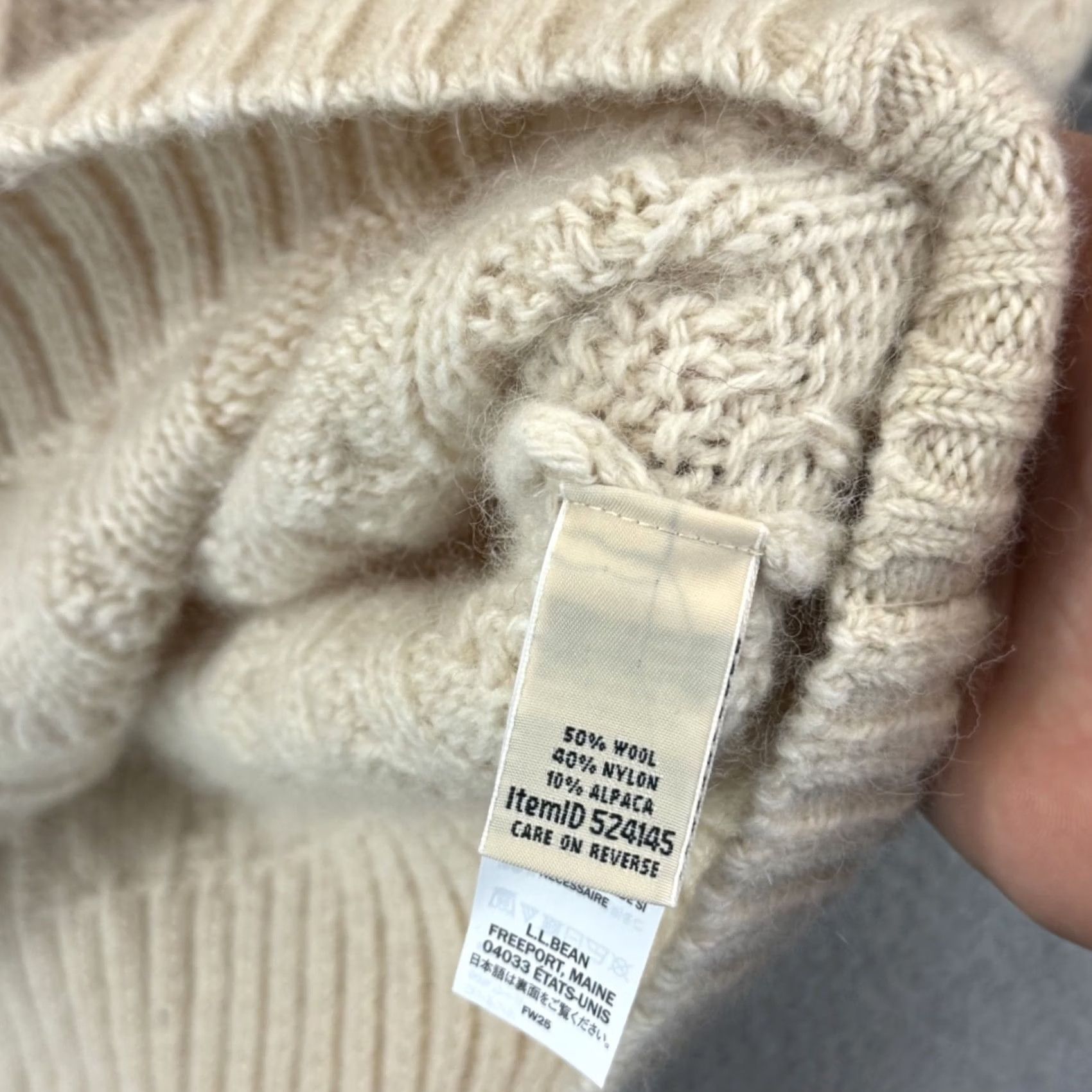 Vintage VINTAGE LL Bean Sweater Womens Medium Petite Ivory Mock Neck Wool Alpaca Cardigan Preppy Size M / US 6-8 / IT 42-44 - 7 Thumbnail