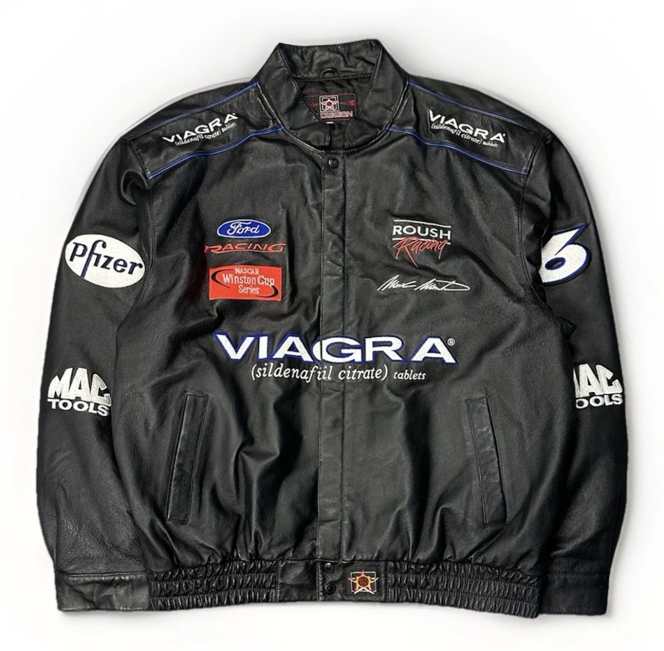 Jeff Hamilton 2XL Viagra Leather Jacket Jh Design Nascar Pfizer Drake Size US XXL / EU 58 / 5 - 3 Thumbnail