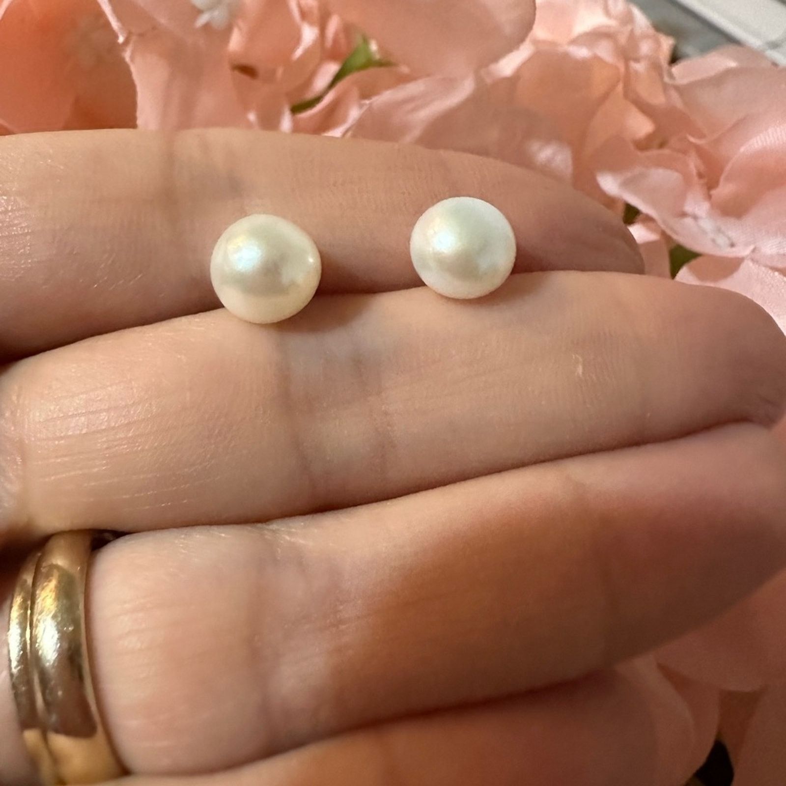 Other 925 Sterling Silver Pearl Stud Earrings Size ONE SIZE - 4 Thumbnail