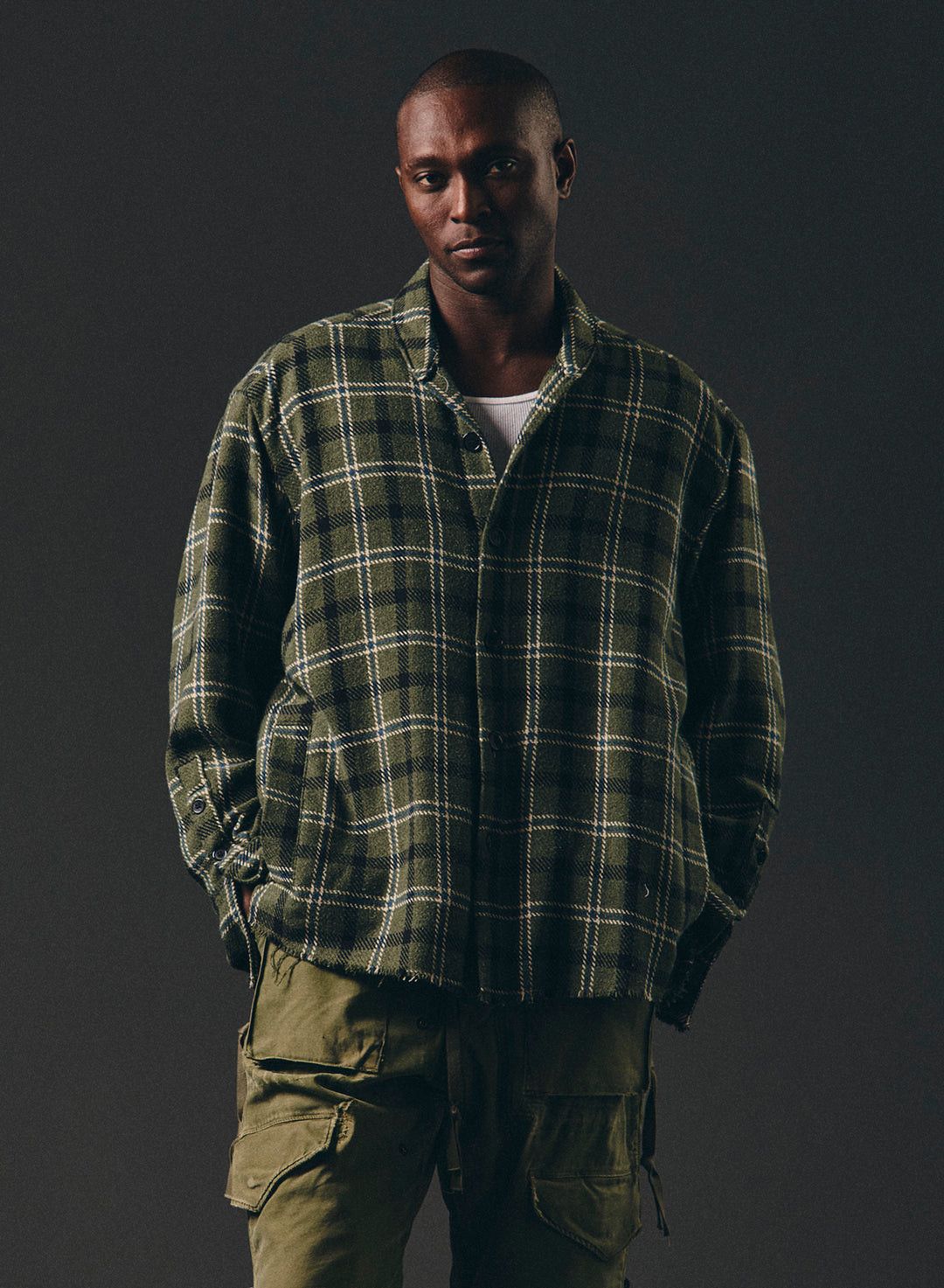 Greg Lauren $875 Greg Lauren Army Plaid Shawl Collar Boxy Jacket Size US L / EU 52-54 / 3 - 1 Thumbnail