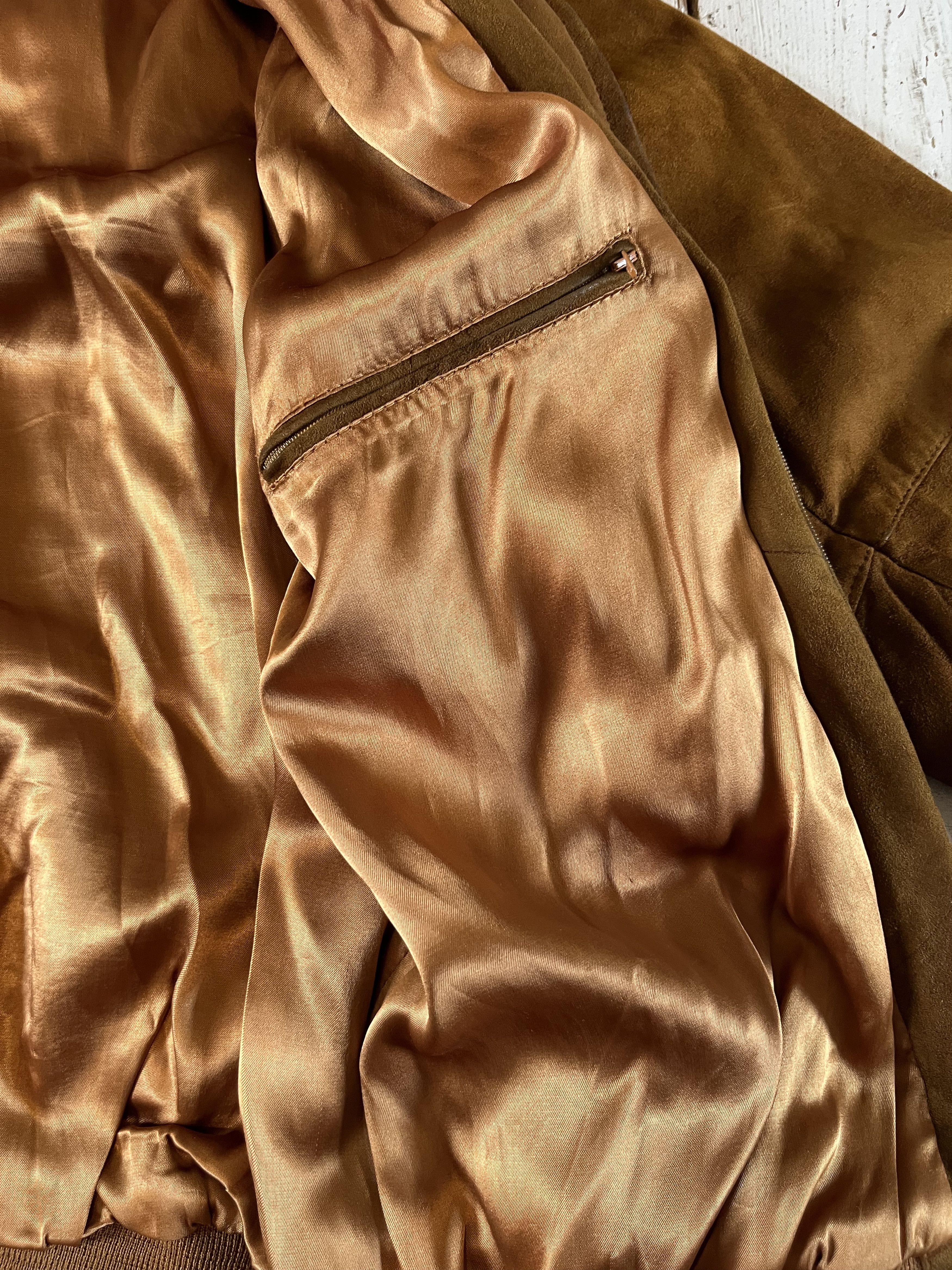 Vintage 90s Brown Soft Seude Leather Jacket Avant Garde