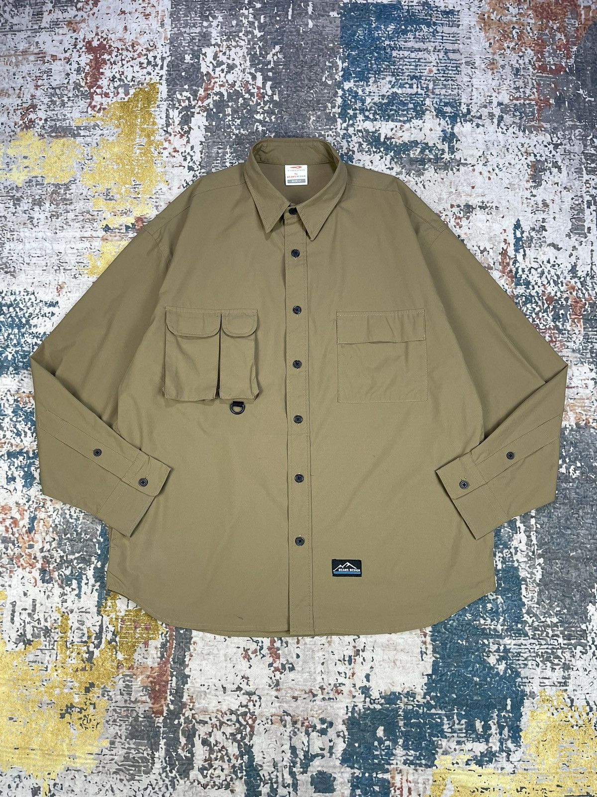 Beams Plus Tigora x Beams Design Khaki Boxy Silhouette Outdoor Shirt Size US M / EU 48-50 / 2 - 1 Thumbnail