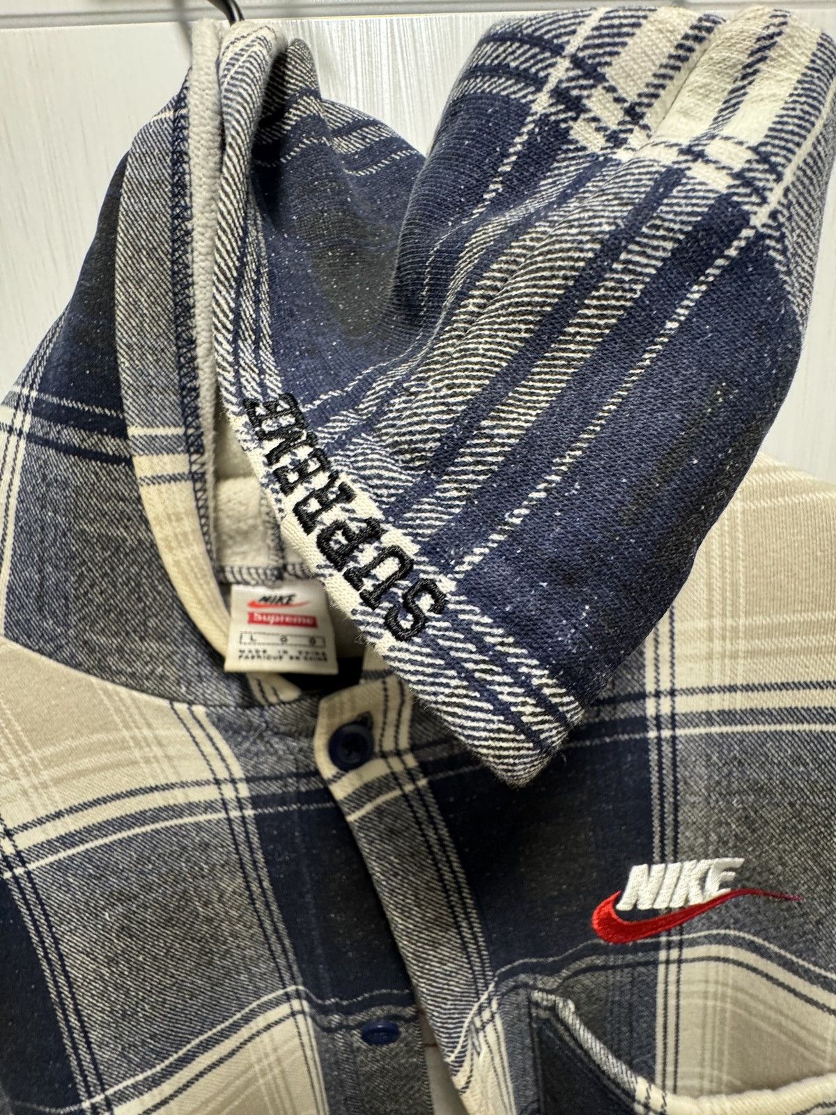 Nike × Supreme Supreme x Nike flannel Navy Blue Size US L / EU 52-54 / 3 - 4 Thumbnail