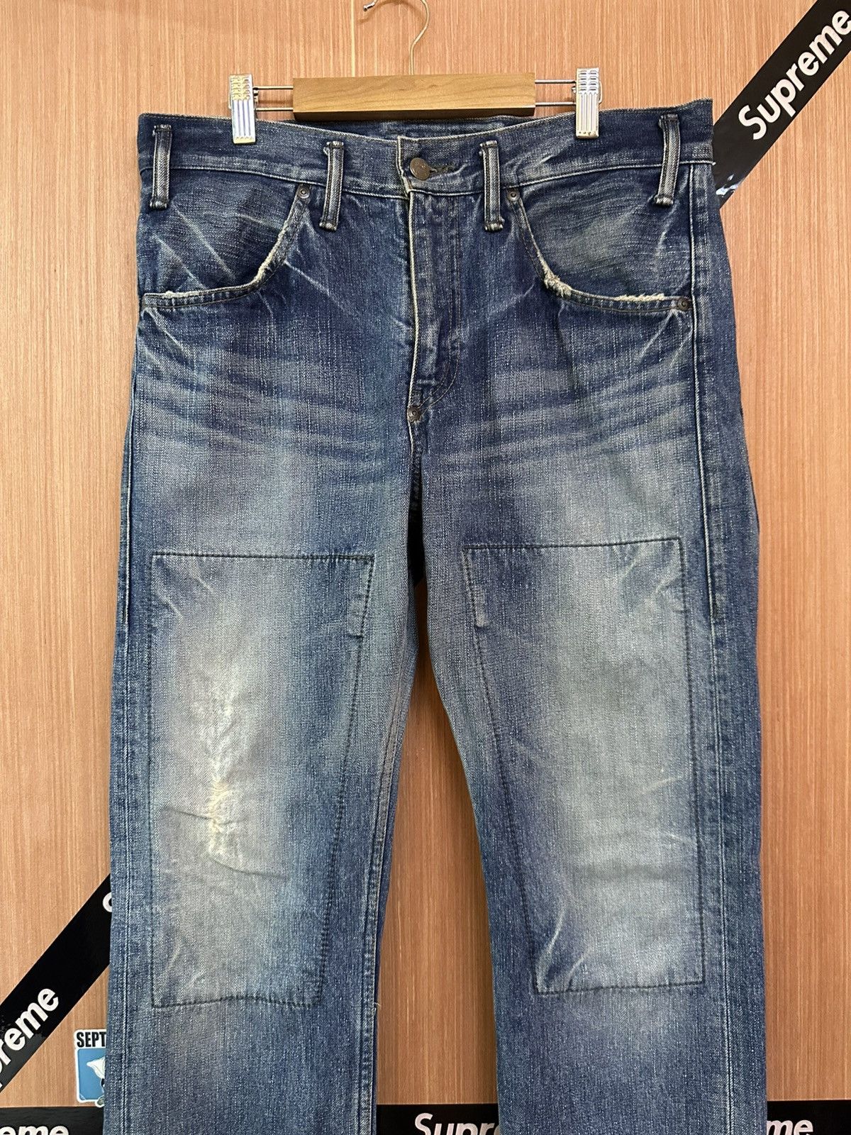 Big John Vintage Big John Double Knee Distressed Denim Size US 34 / EU 50 - 3 Thumbnail