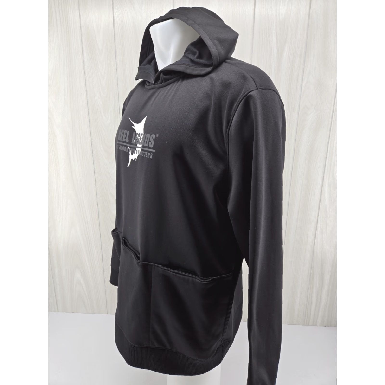 Vintage Reel Legends Firstmate Mens XL Black Fishing Performance Pockets Hoodie Large Pullover Sports Outdoor Nautical Size US XL / EU 56 / 4 - 4 Thumbnail