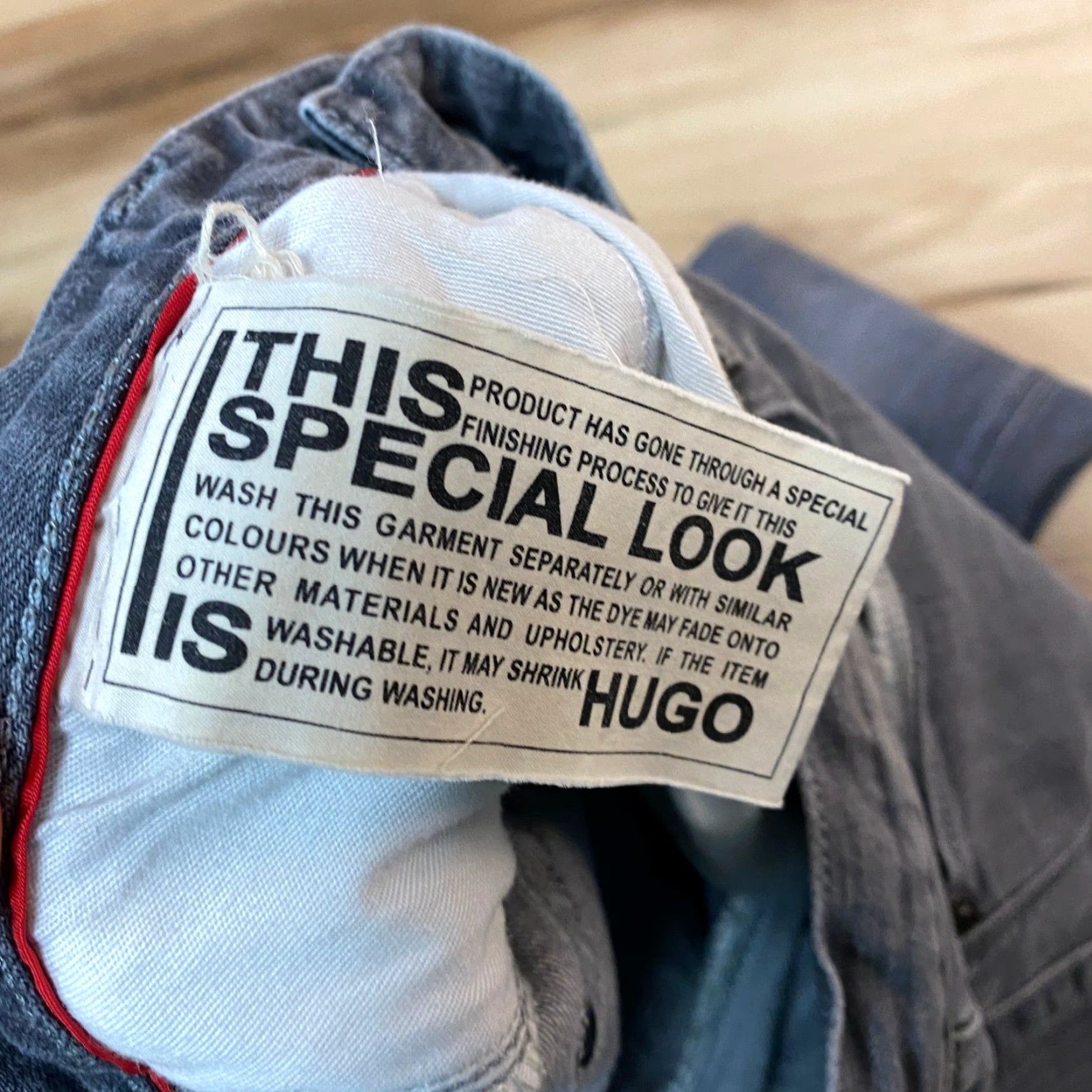Hugo Boss Hugo Boss Mens Jeans Straight Grey Wash 30x32 Stretch Denim Regular Waist 30 Inseam 32 Logo 5-Pocket Size US 30 / EU 46 - 3 Thumbnail