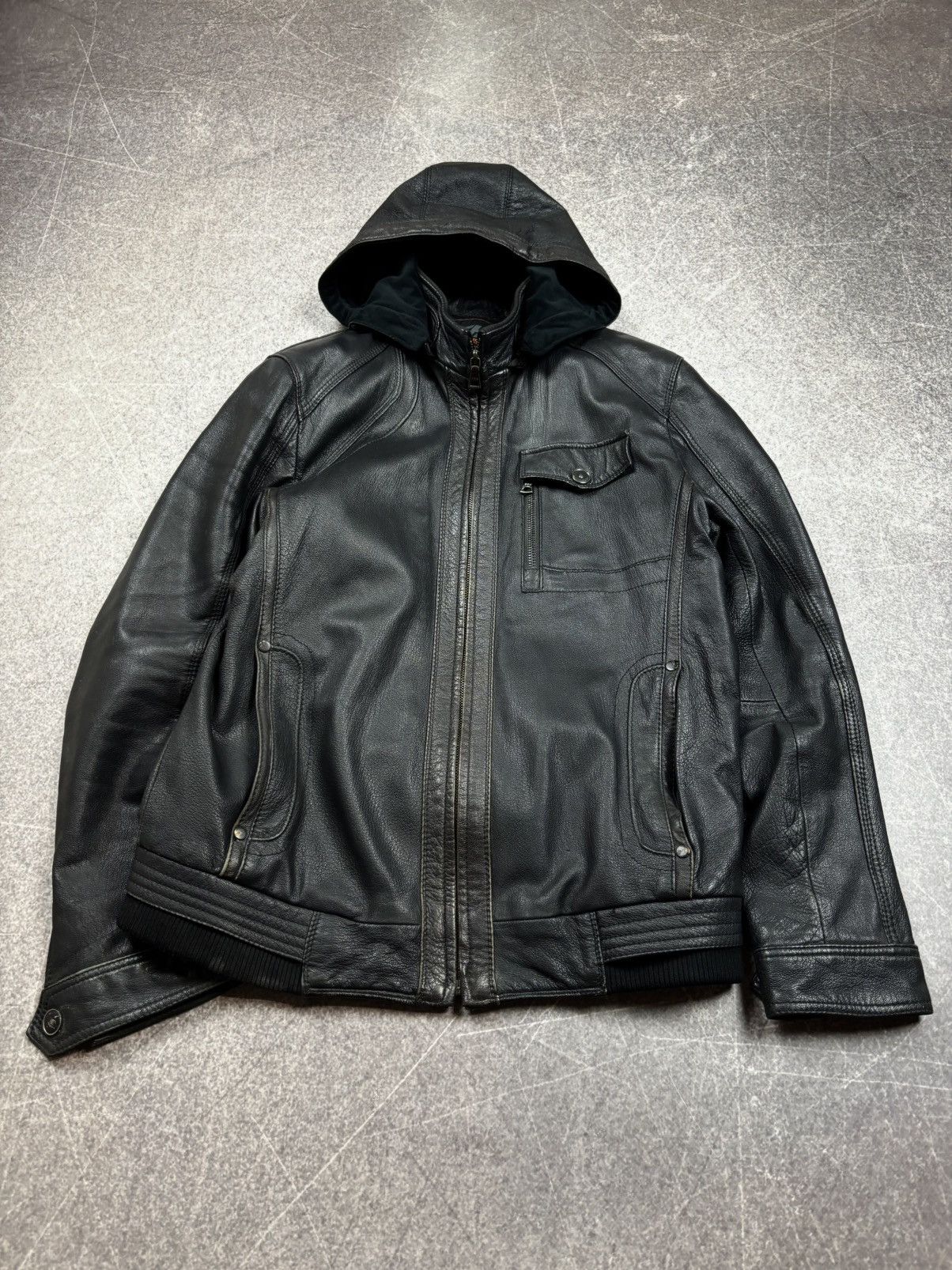 Hysteric Glamour Rick Owens VTG Yohji Yamamoto Style Fur Hood Leather Jacket Size US M / EU 48-50 / 2 - 4 Thumbnail