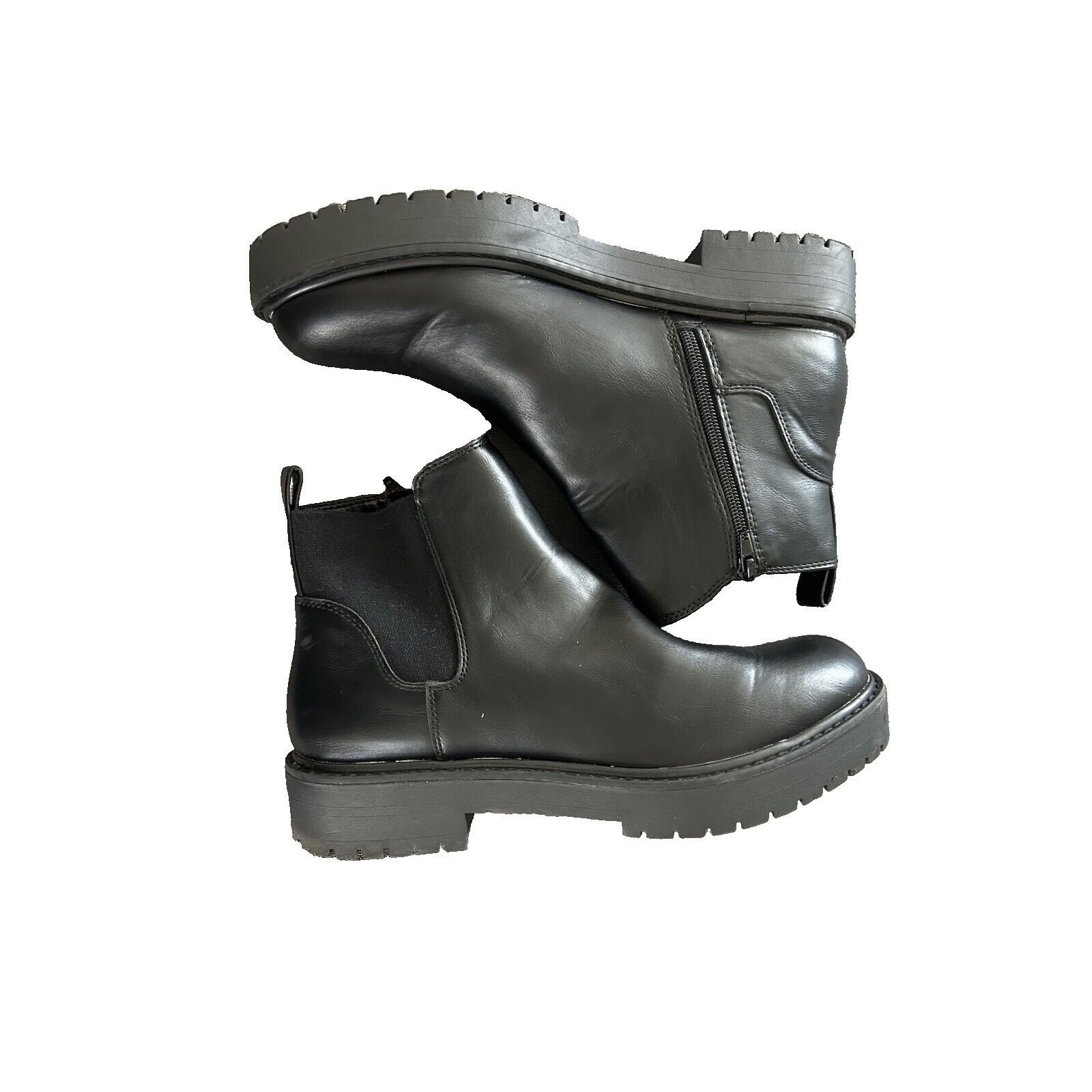 Other Time and Tru Womens Ankle Boots / Shoes Sz 11 Black Faux Lea Size US 11 / IT 41 - 3 Thumbnail