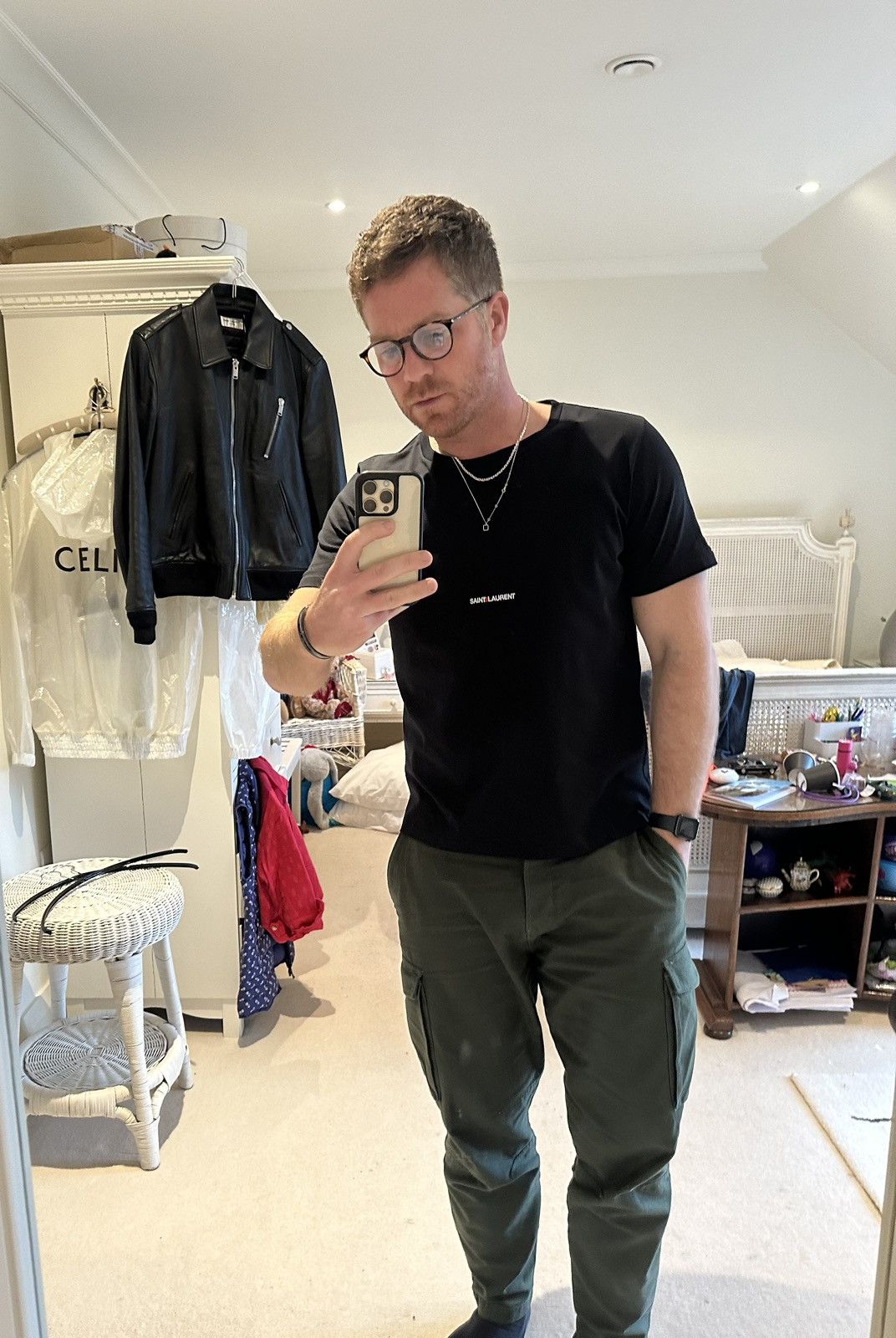 Saint Laurent Paris $550 FW22 Saint Laurent Rive Gauche logo t shirt XL Grail Size US XL / EU 56 / 4 - 3 Thumbnail