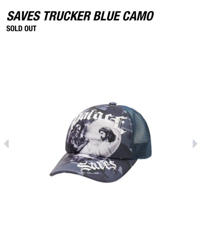 Palace Palace 'SAVES' Jesus Trucker Cap in BLUE CAMO Size ONE SIZE - 2 Thumbnail