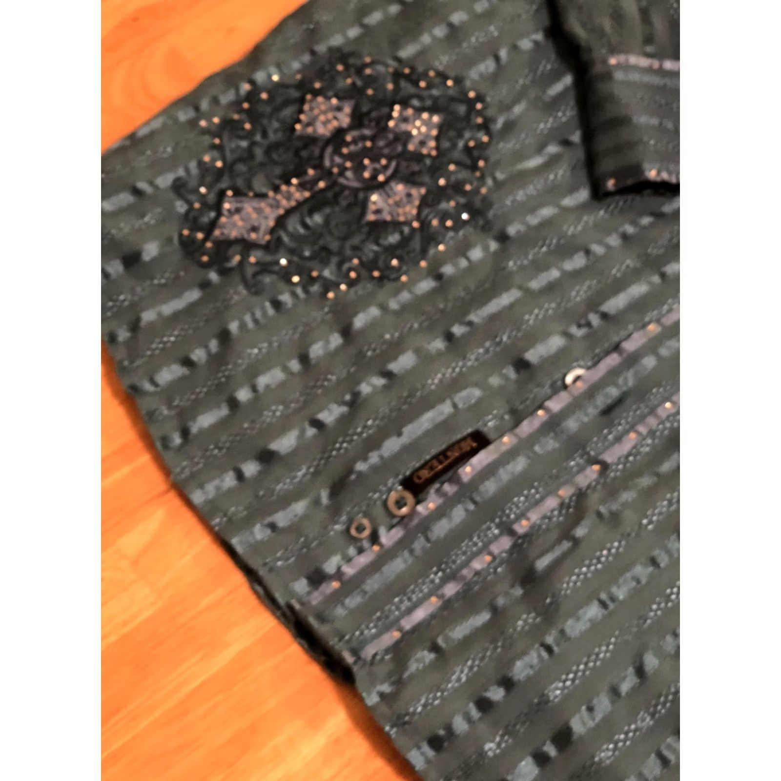 Vintage VINTAGE Montero Jeans Shirt Long Sleeve Button Western Style Embroidered Mens Sz L Size US L / EU 52-54 / 3 - 5 Thumbnail