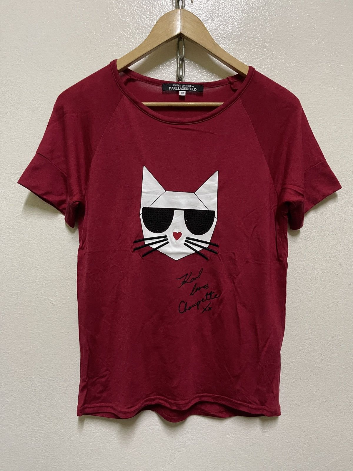 Karl Lagerfeld Karl Loves Choupette T Shirt Limited Edition Red Size XS / US 0-2 / IT 36-38 - 1 Thumbnail
