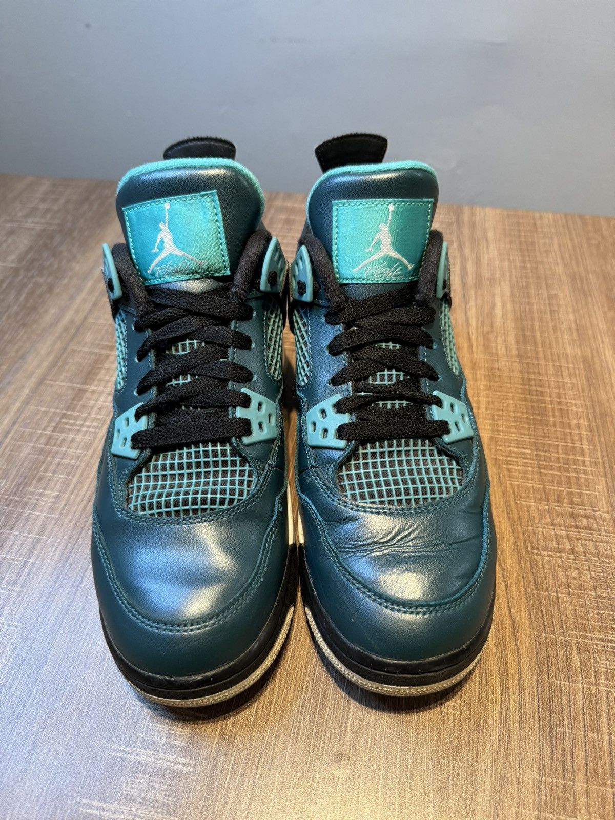 Jordan Brand NIKE AIR JORDAN 4 IV TEAL WHITE BLACK SIZE 5.5Y/ W 7 Shoes Size US 7 / IT 37 - 3 Thumbnail