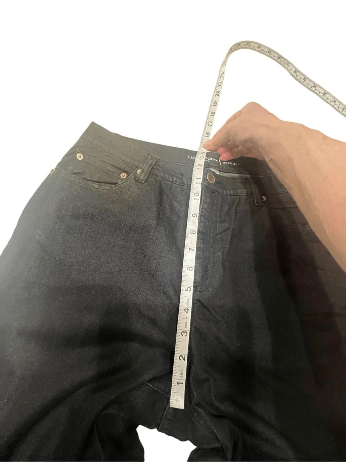 Designer Liz Claiborne Hepburn Black Jeans Sz 16 Size 38" / US 16 / IT 52 - 6 Thumbnail