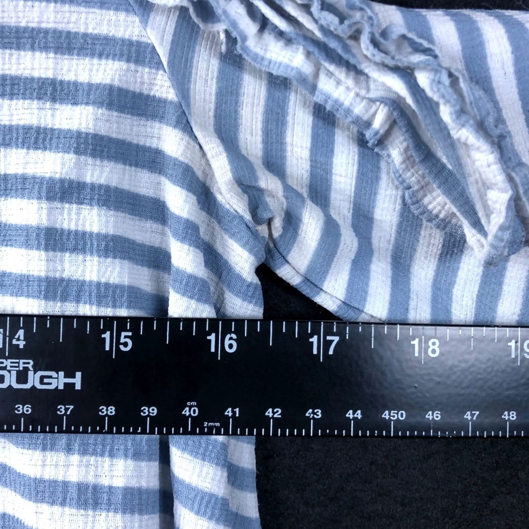 Lauren Conrad LC Lauren Conrad Womens Shirt Blue White Striped Cold Shoulder Long Sleeve Small Size S / US 4 / IT 40 - 7 Thumbnail
