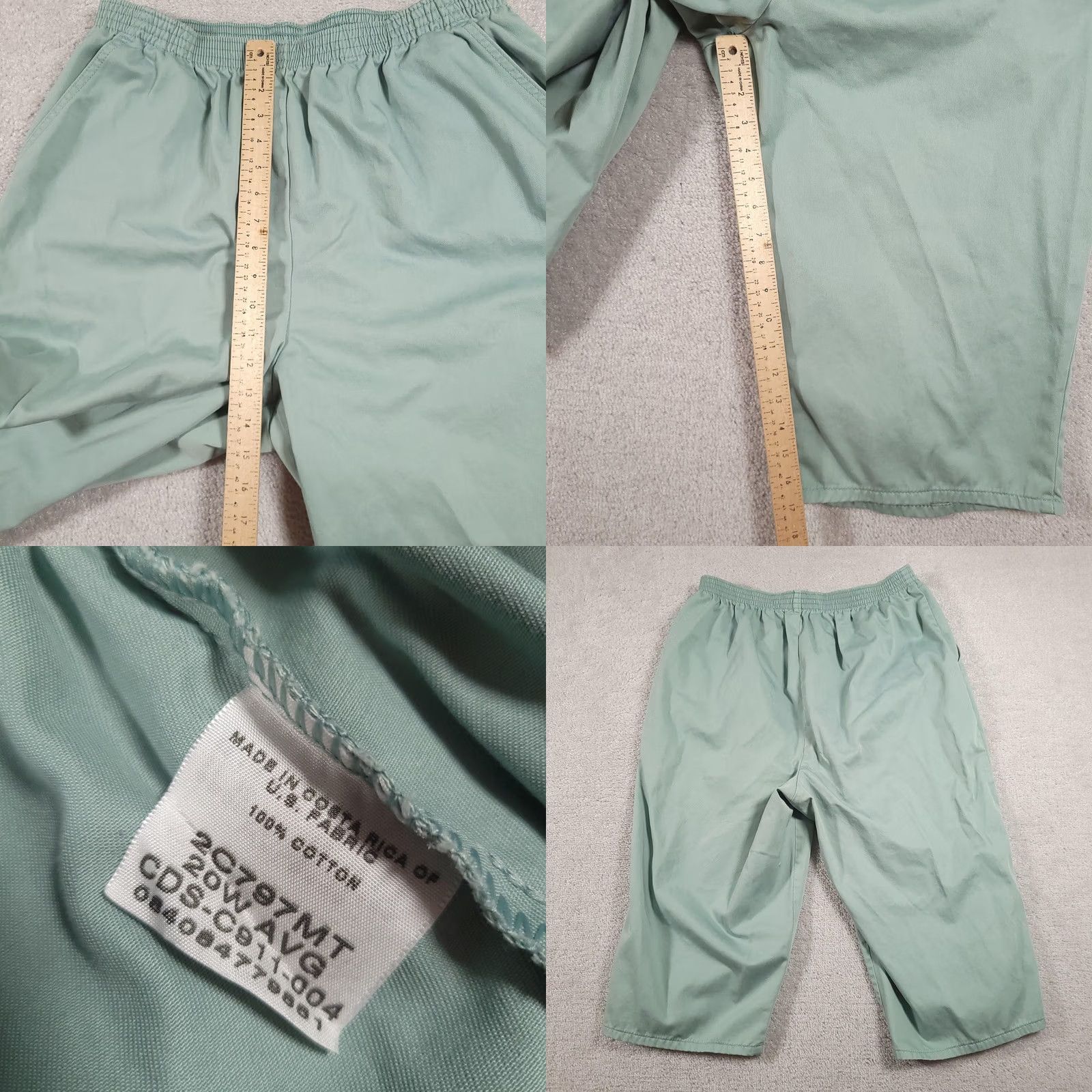 Vintage Chico's Pants Womens 20W Green Pull On Elastic Waist Cropped Relaxed Fit Casual Size 42" / US 20 - 8 Thumbnail
