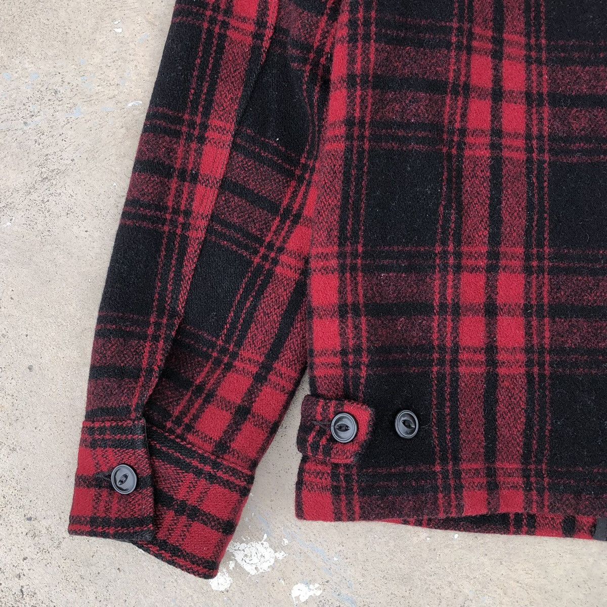 Japanese Brand Back Number Wool Jacket Red Plaid Tartan Jacket Size US L / EU 52-54 / 3 - 8 Thumbnail