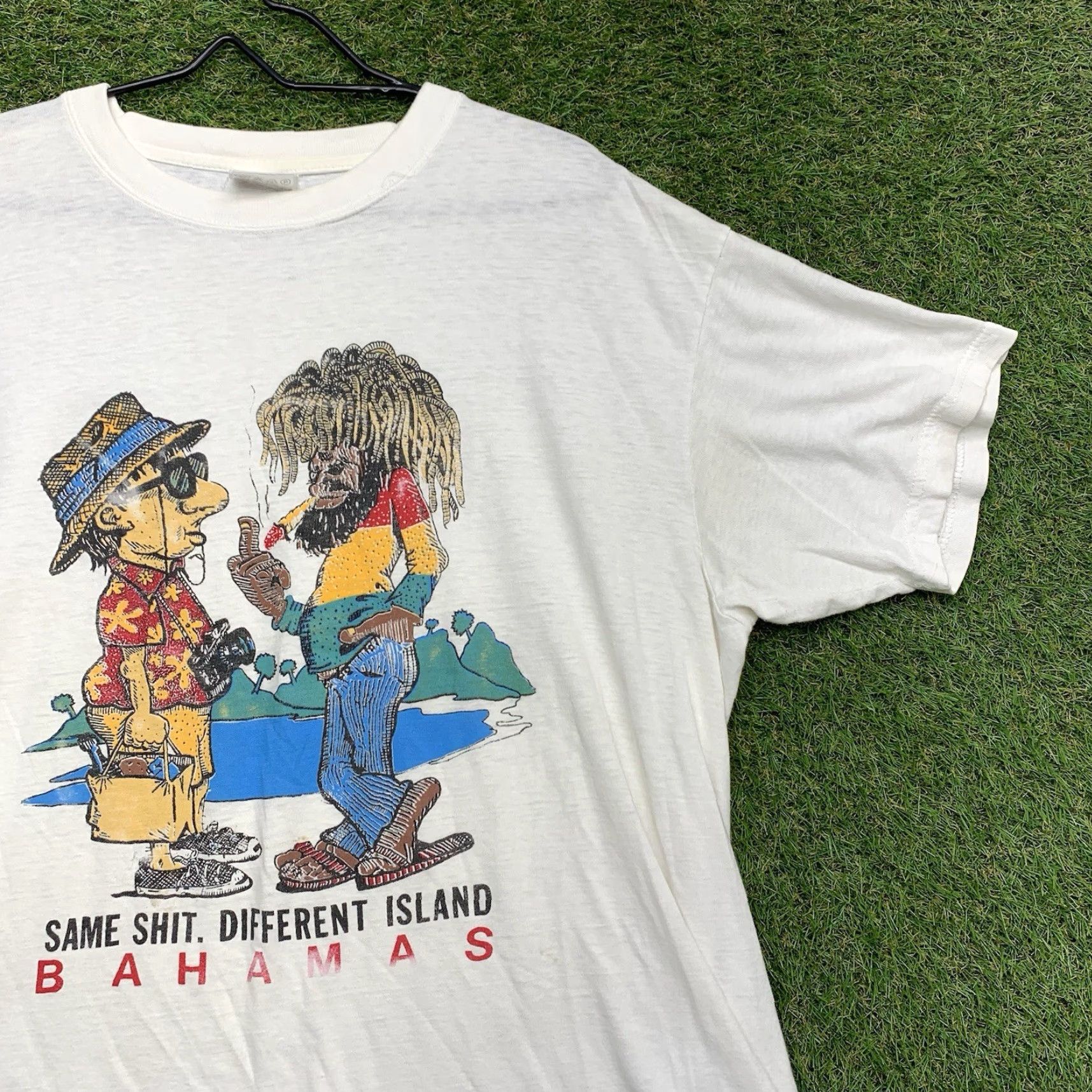 Santoni VINTAGE Rastafri Marijuana Shirt Mens XL Weed Joint Aruba Island Tourists Funny Shirt Size US XL / EU 56 / 4 - 3 Thumbnail