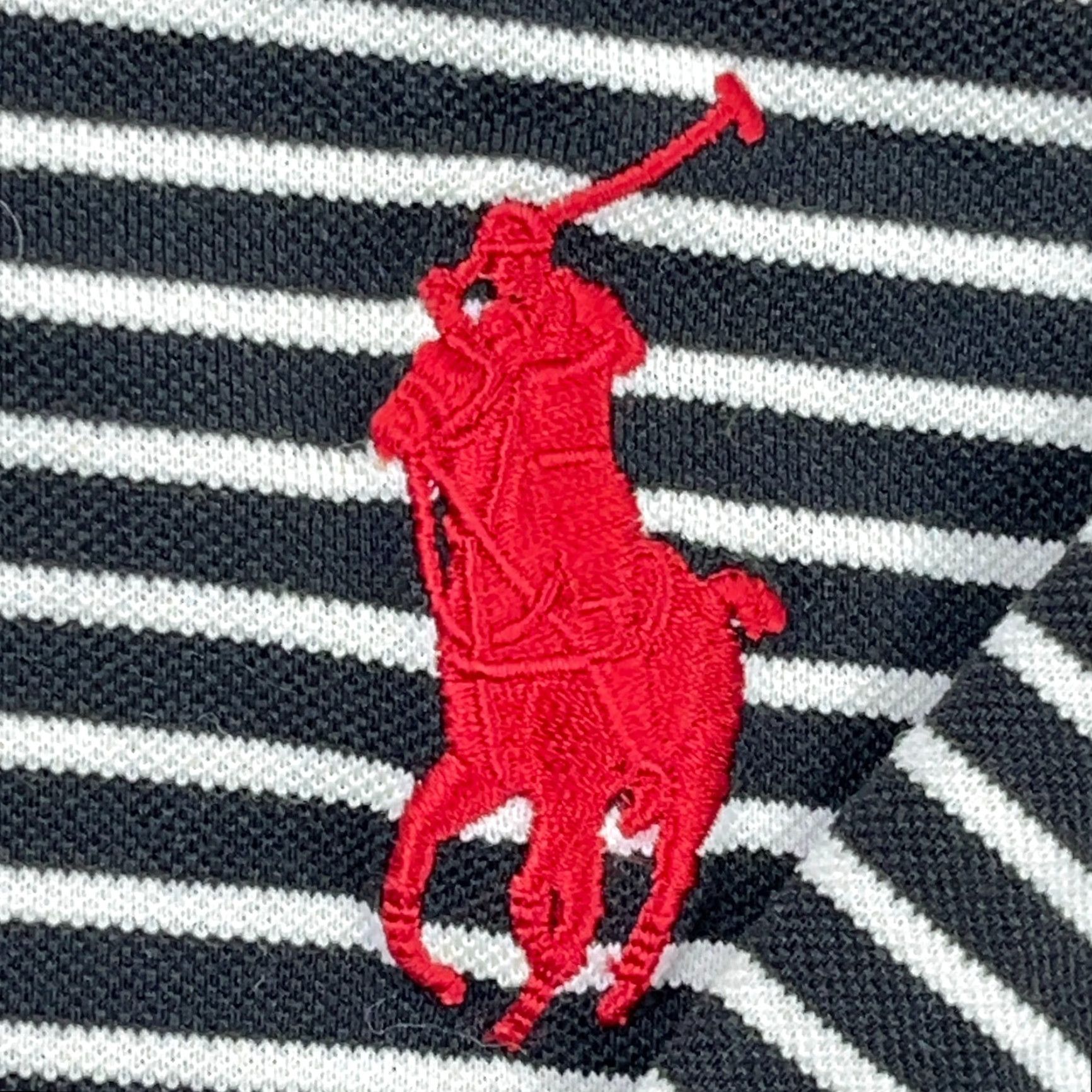 Ralph Lauren Polo Golf Shirt Men XL Black Striped Embroidered Logo Short Sleeve Classic Sports Wide Fit Regular Mens Size US XL / EU 56 / 4 - 5 Thumbnail