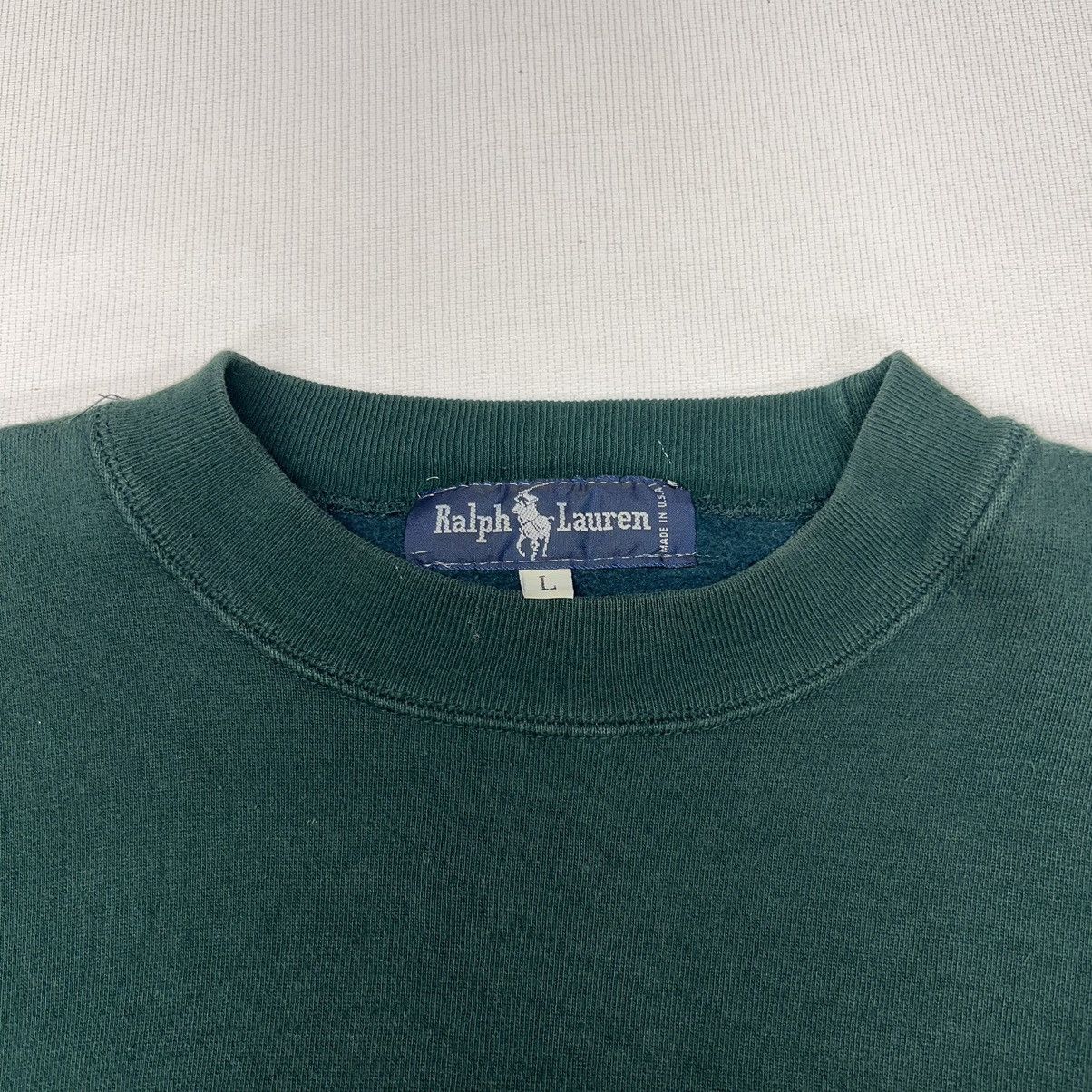 Polo Ralph Lauren × Vintage VTG Polo Ralph Lauren Crewneck Green Sweatshirt Patch USA Size US L / EU 52-54 / 3 - 5 Thumbnail