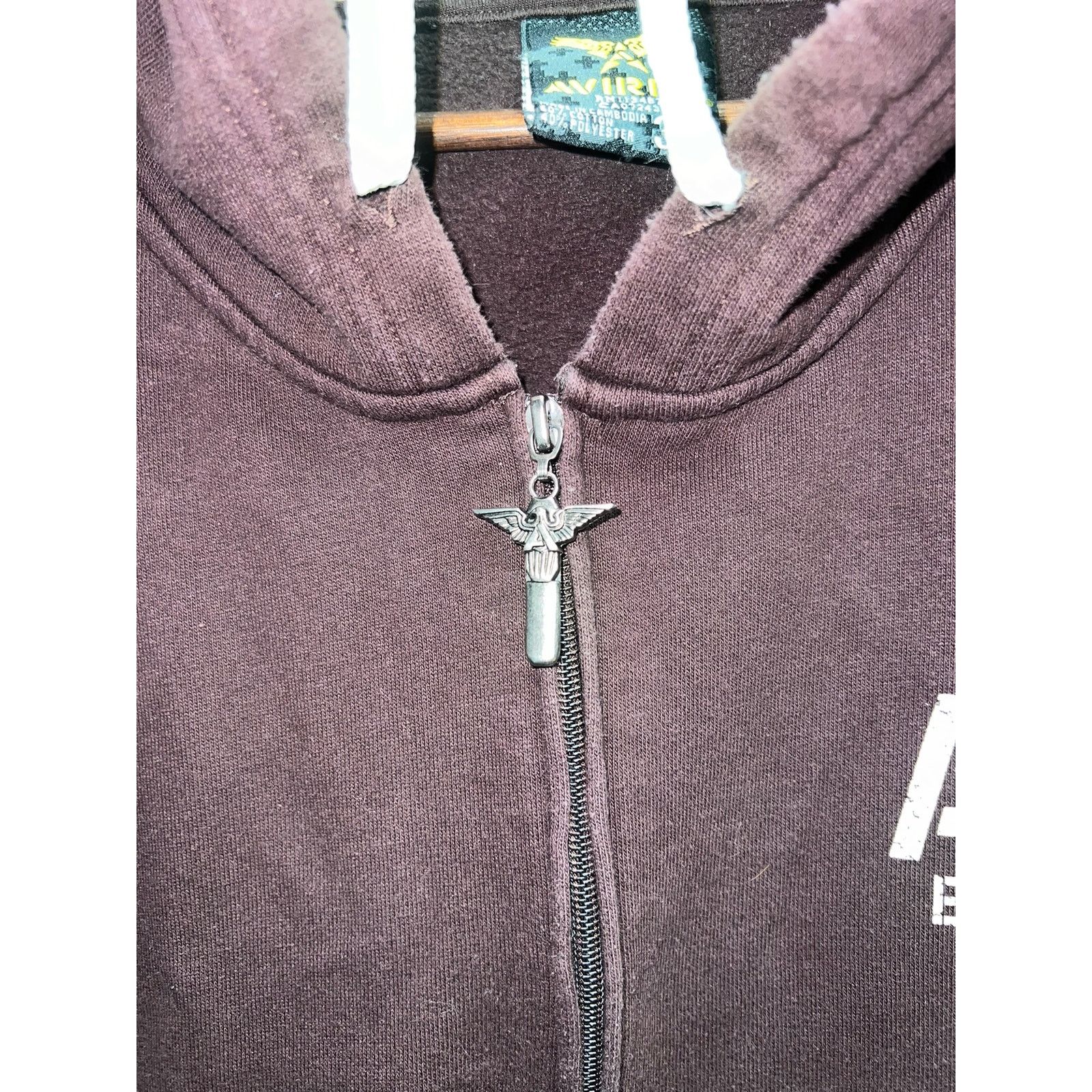 Vintage Vintage Avirex Brown Hoodie Full Zip Waffle Knit VTG 3XL Size US XXL / EU 58 / 5 - 3 Thumbnail
