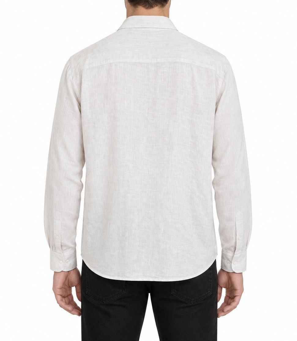 Blue Coast Yachting Linen Long Sleeve Shirt Beige Top, Men's (Size Xl) — image 2 of 6