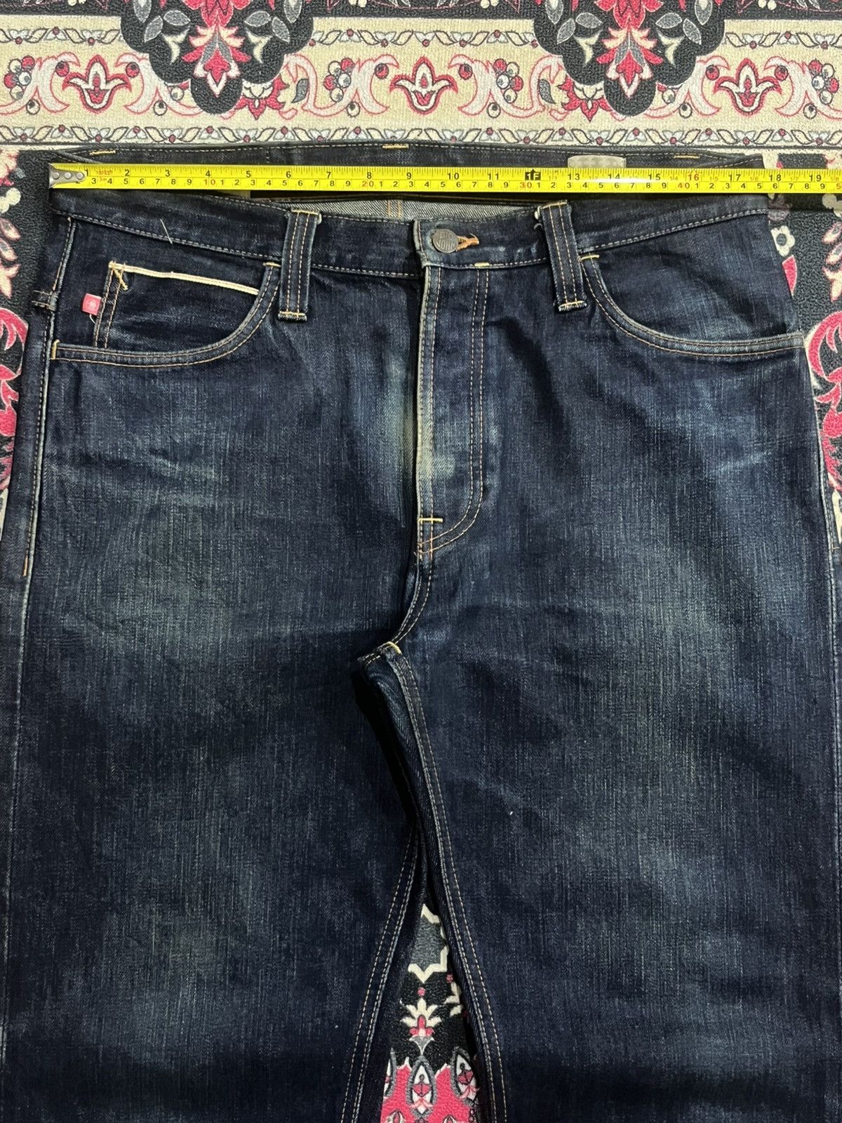 Sugar Cane ⚡️Selvedge⚡️Big John X Takeo Kikuchi Navy Blue Washed Raw Jean Size US 34 / EU 50 - 19 Thumbnail