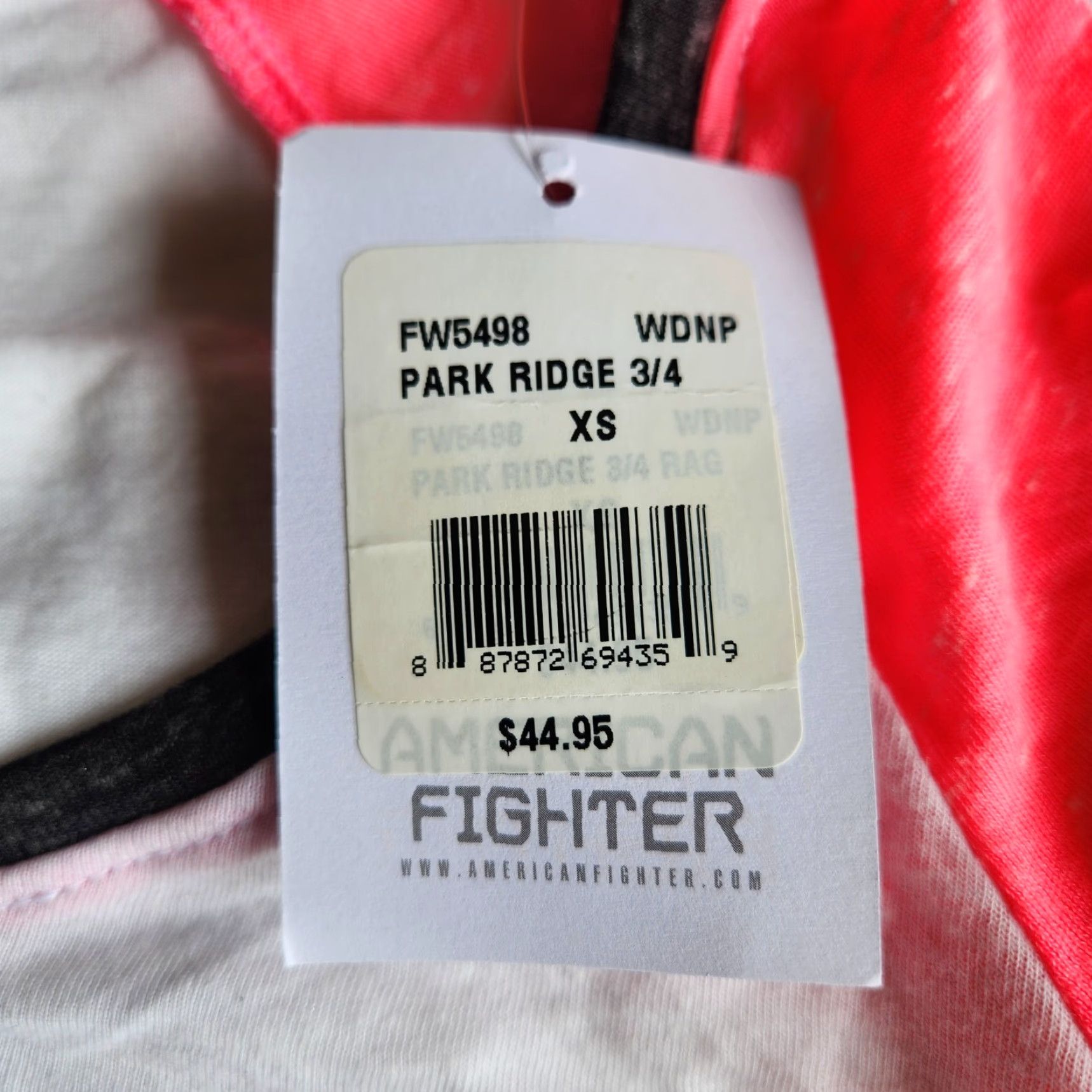 Vintage American Fighter TShirt White Pink Raglan Graphic Park Ridge Affliction XS Women Size XS / US 0-2 / IT 36-38 - 5 Thumbnail