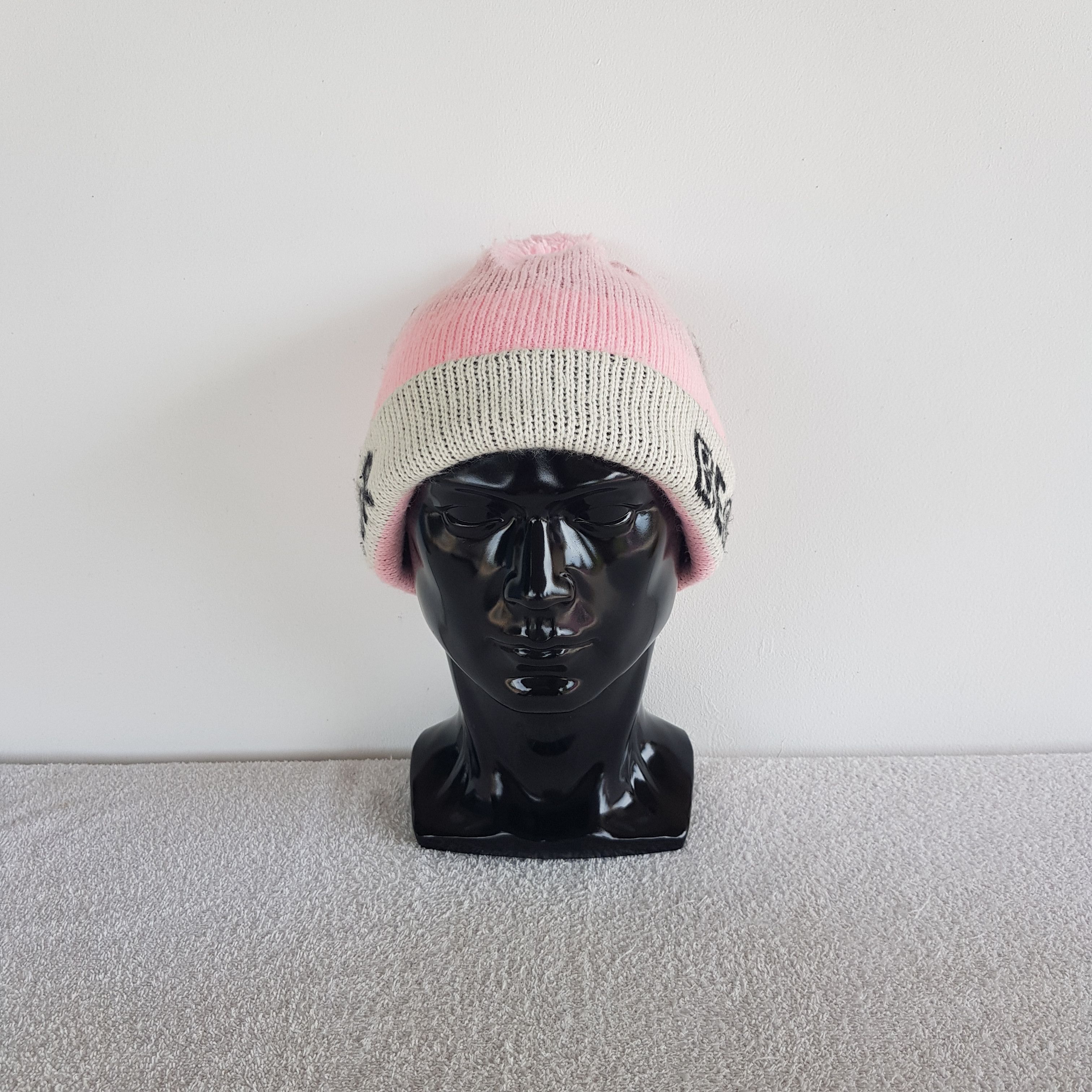 Japanese Brand Vintage Bear Funny Beanie Fair Isle Knit Snow Caps Hats. Size ONE SIZE - 3 Thumbnail