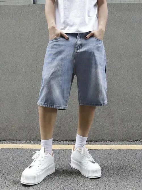 Jean Washed Y2k Shorts Jorts Distressed Denim Size US 30 / EU 46 - 3 Thumbnail