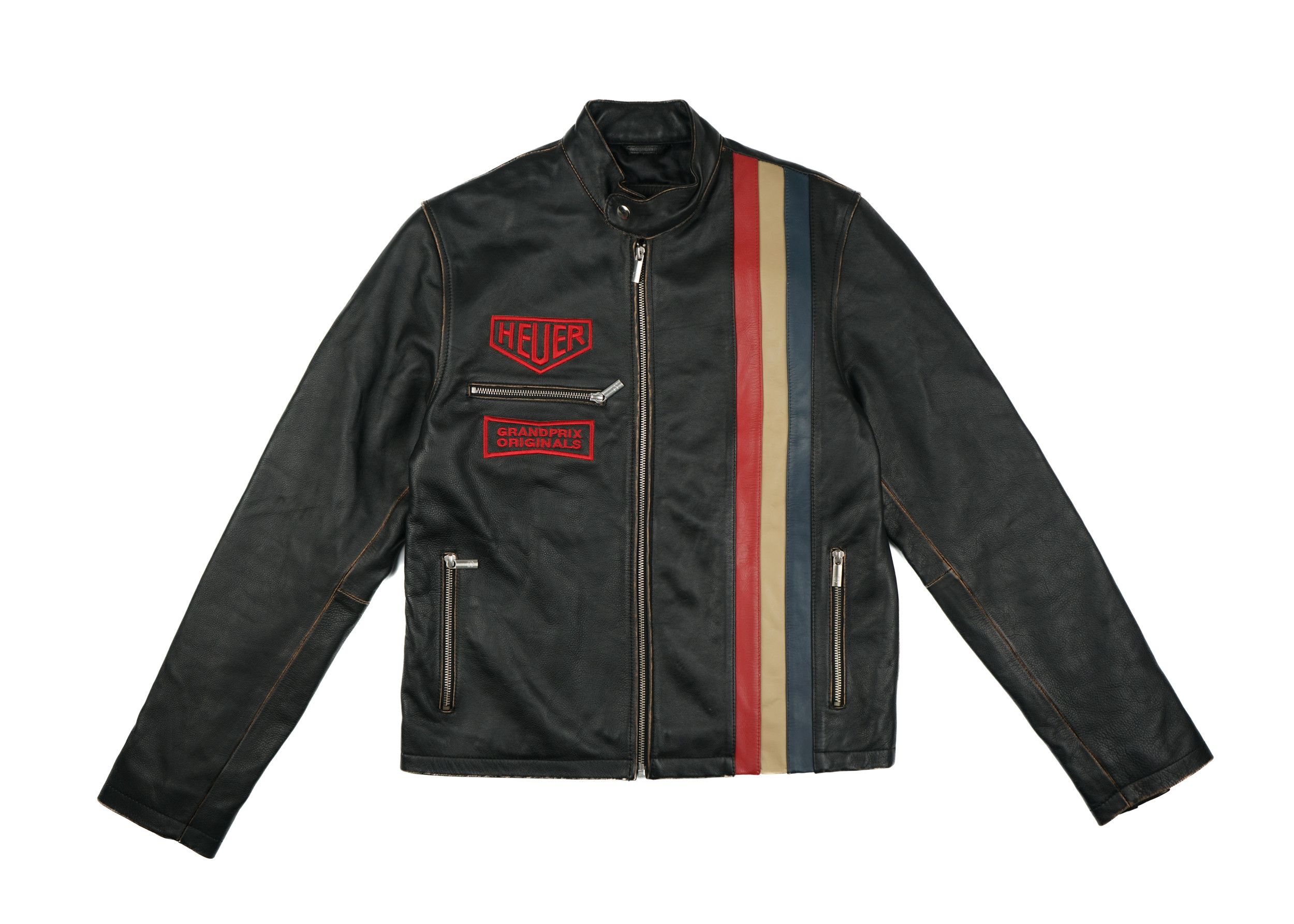 image of Tag Heuer Dakota Leather Jacket in Black, Men's (Size Small)