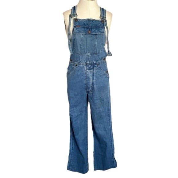 Guess Vintage Guess Straight Leg Denim Bib Overalls - XS/S Size 28" / US 6 / IT 42 - 2 Thumbnail