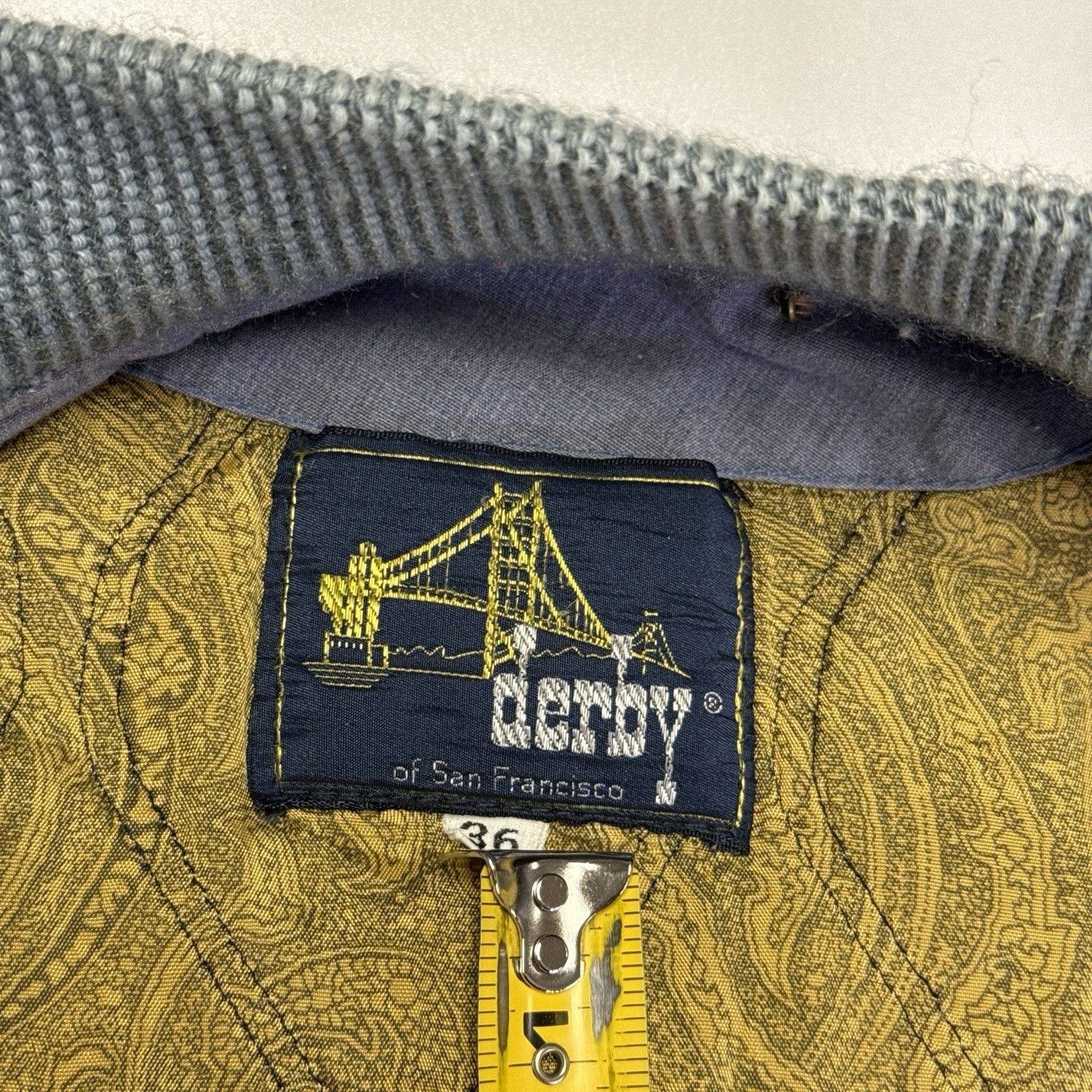 Vintage Vintage Derby of San Francisco Bomber Jacket Mens 36 Gold Size US S / EU 44-46 / 1 - 14 Thumbnail