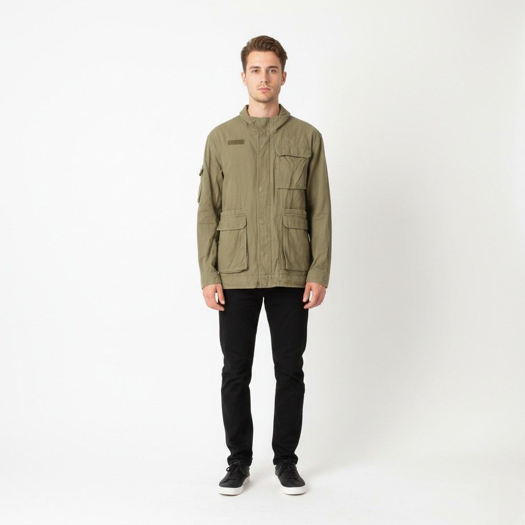 Puma Puma Men M Jacket Khaki Cotton Lightweight Military 5846 Size US M / EU 48-50 / 2 - 1 Thumbnail