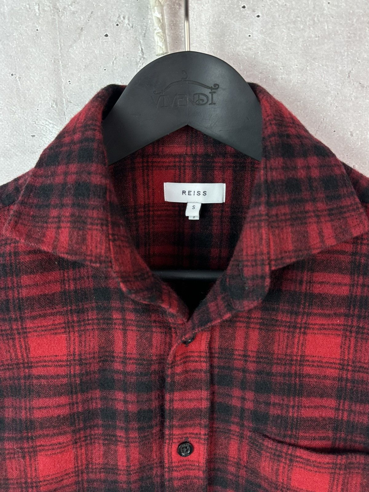 Reiss Reiss Kemper Wool Flannel Check Long Sleeve Button-up Shirt Size US S / EU 44-46 / 1 - 3 Thumbnail