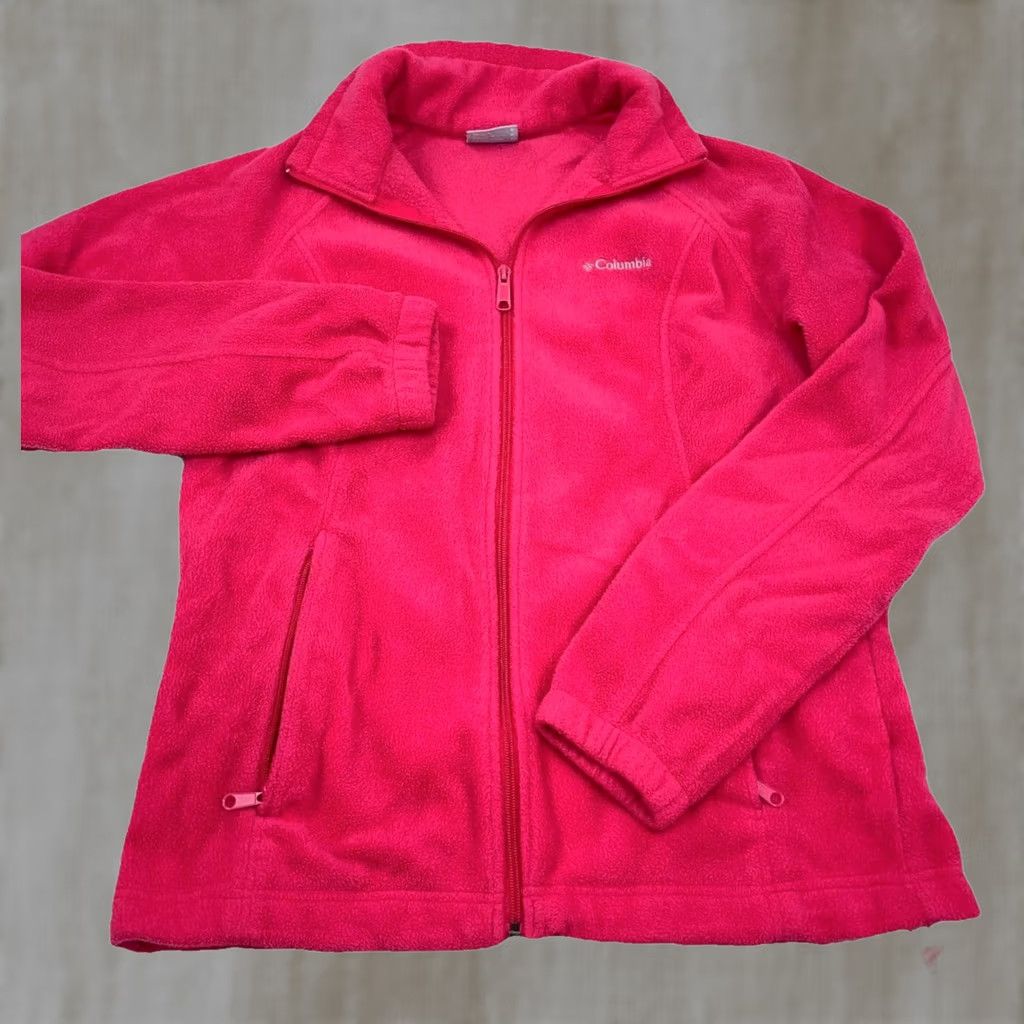 Layer 8 Columbia Women Medium Pink Fleece Jacket Sweater Coat Full Zip Ladies A12 Size M / US 6-8 / IT 42-44 - 1 Thumbnail