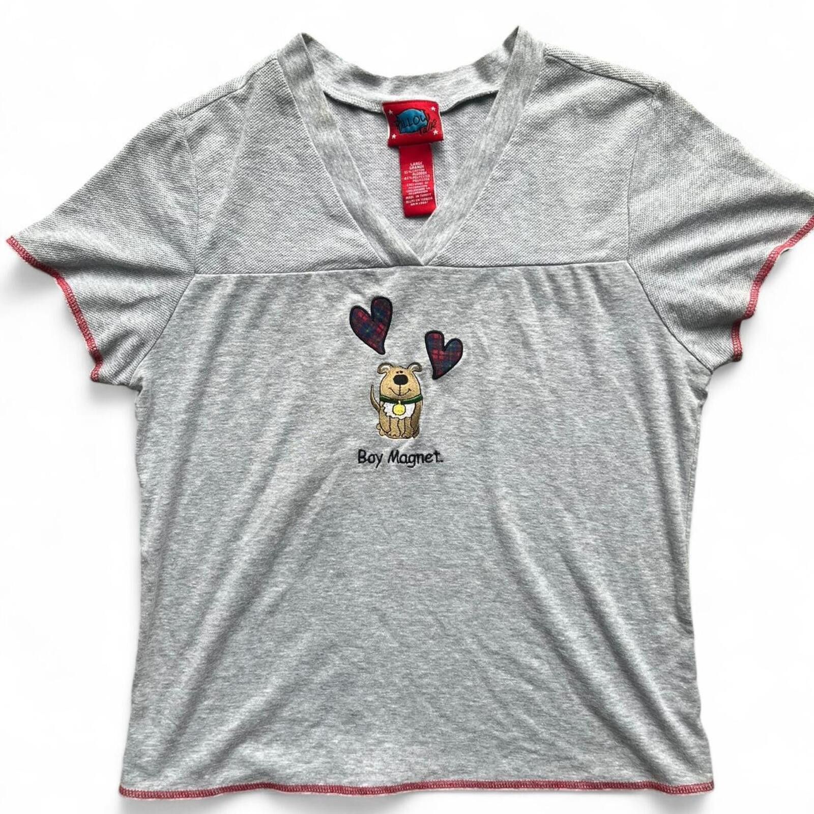 Other Willow Talk Gray Boy Magnet Graphic V-Neck T-Shirt Large Size US L / EU 52-54 / 3 - 1 Thumbnail